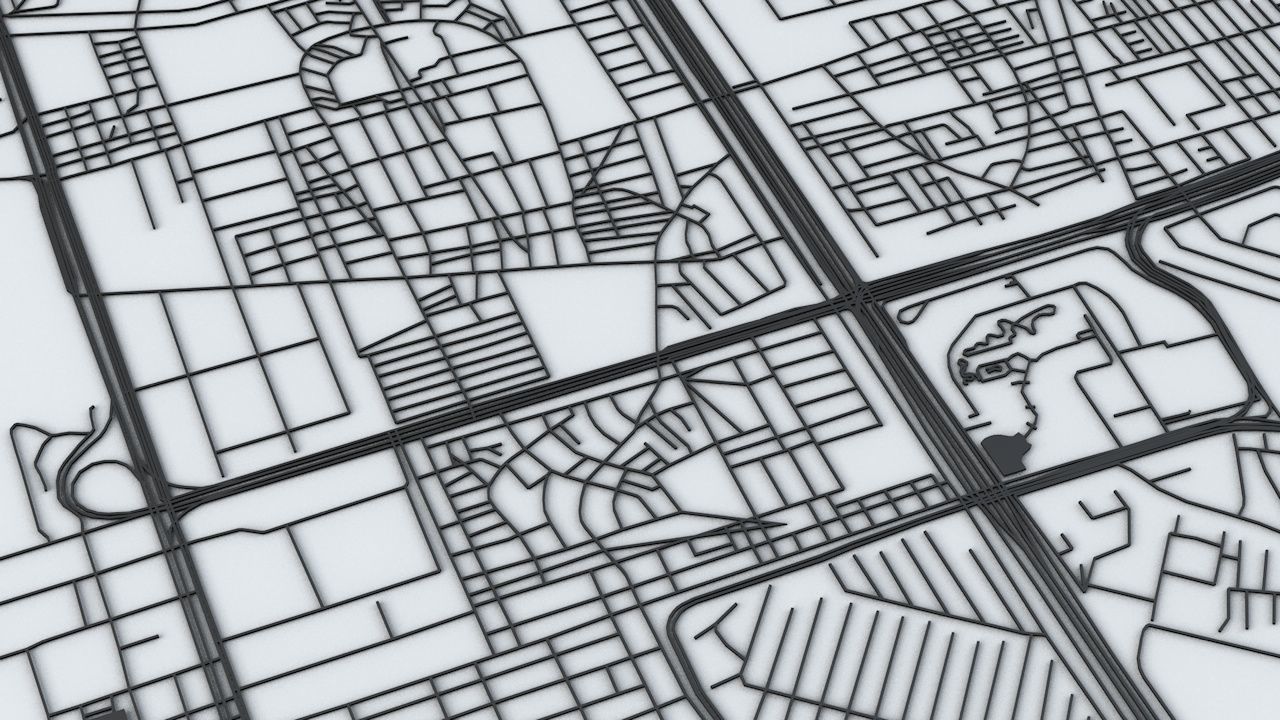 Kaohsiung City Road Network and Streets 3D model_8