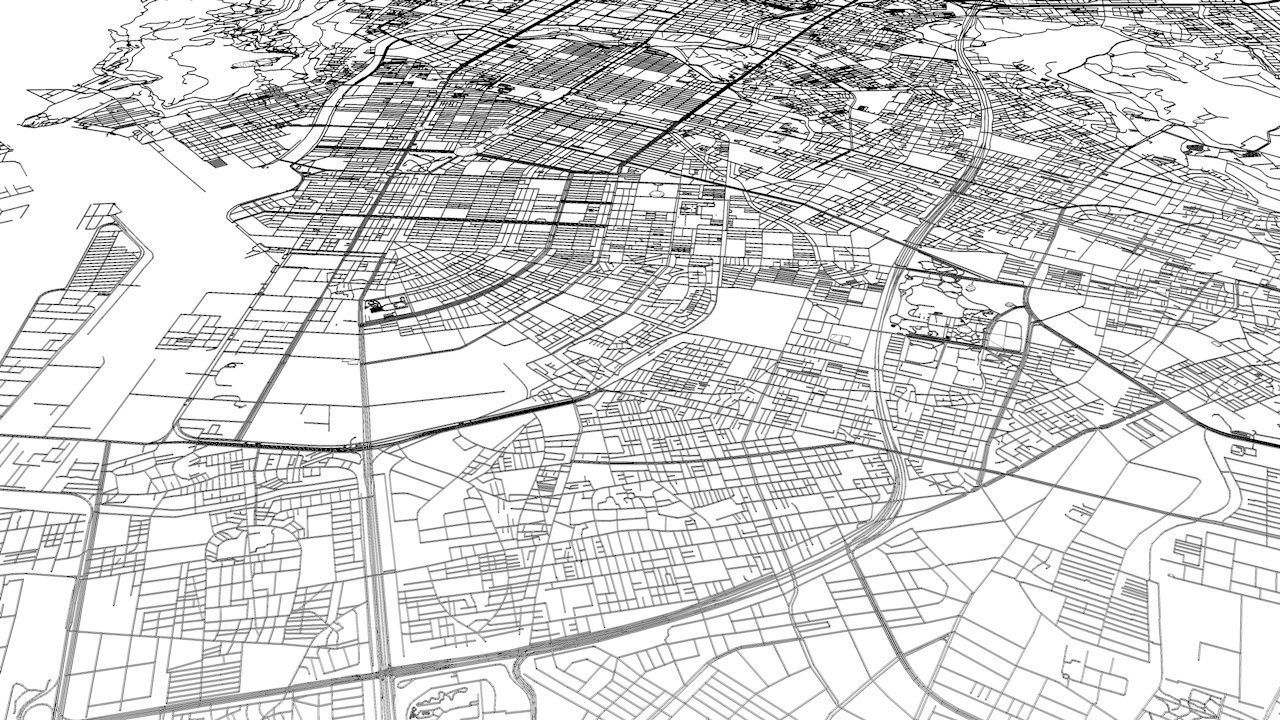 Kaohsiung City Road Network and Streets 3D model_12