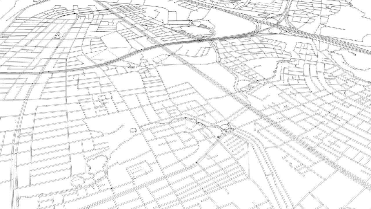 Kaohsiung City Road Network and Streets 3D model_13