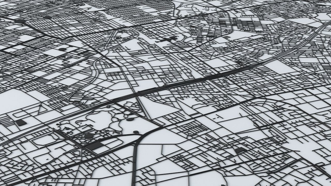 Kaohsiung City Road Network and Streets 3D model_9