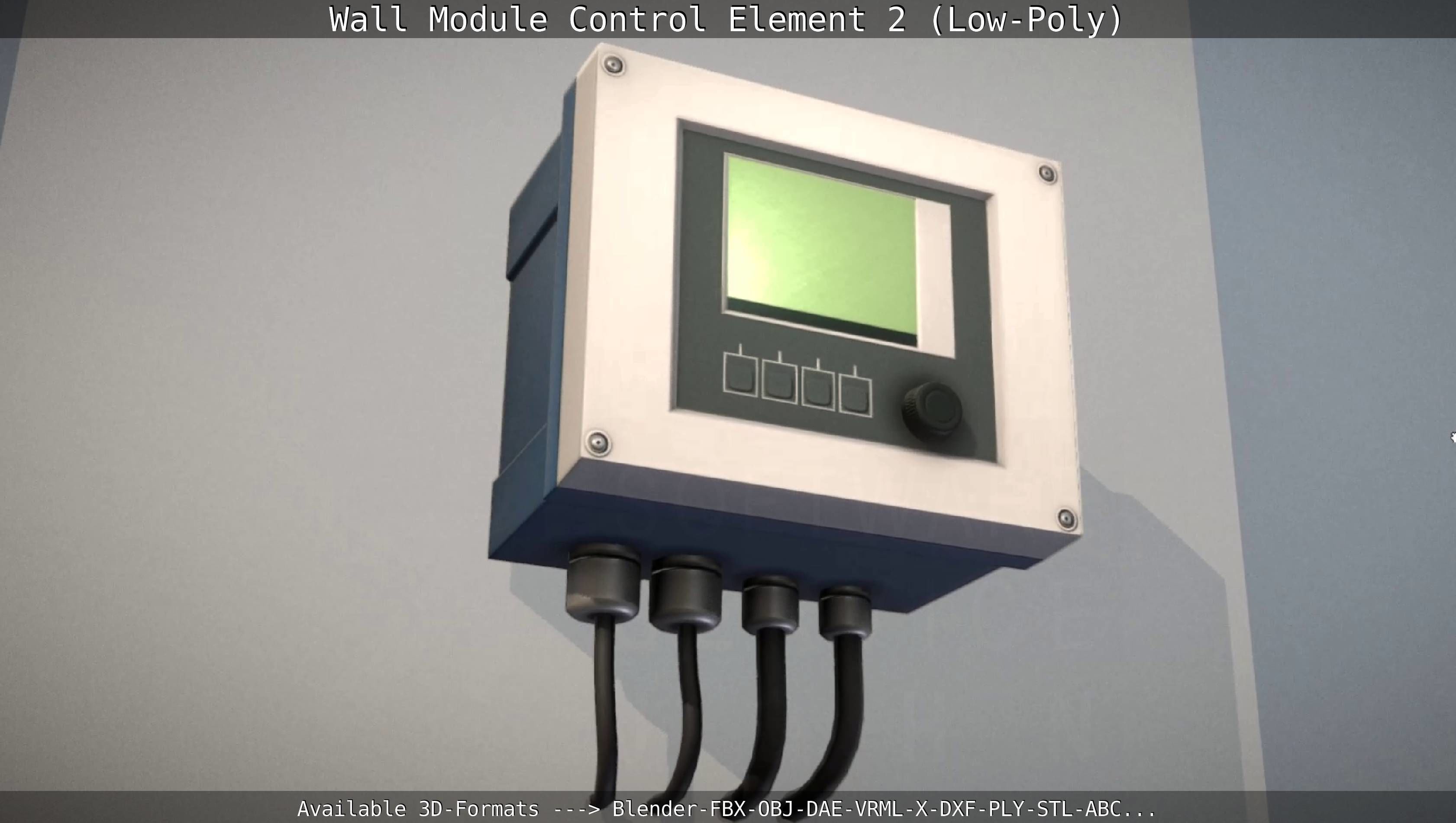 Wall Module Control Element 2 - Low-Poly Low-poly 3D model_12