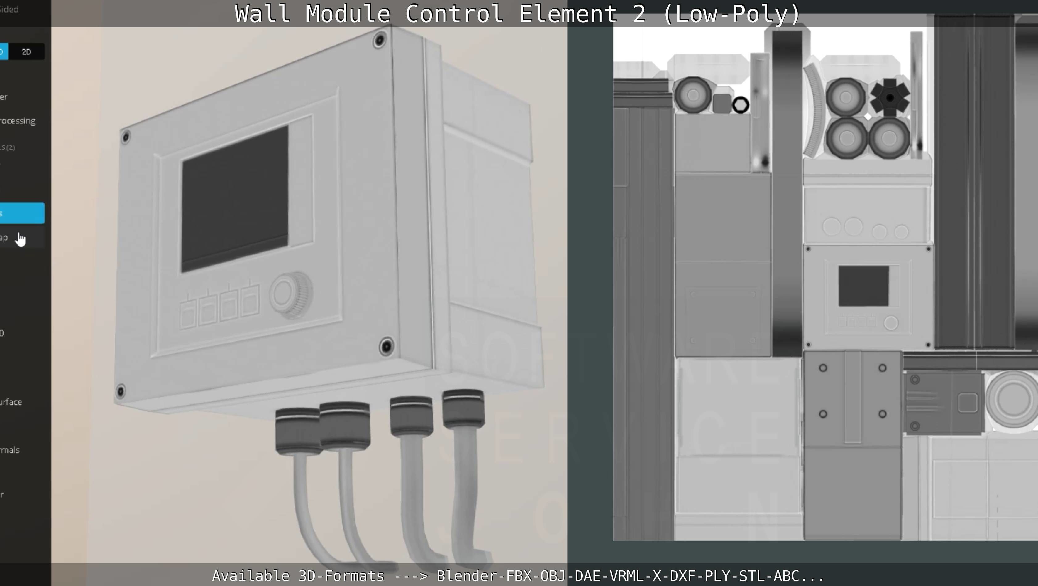 Wall Module Control Element 2 - Low-Poly Low-poly 3D model_64