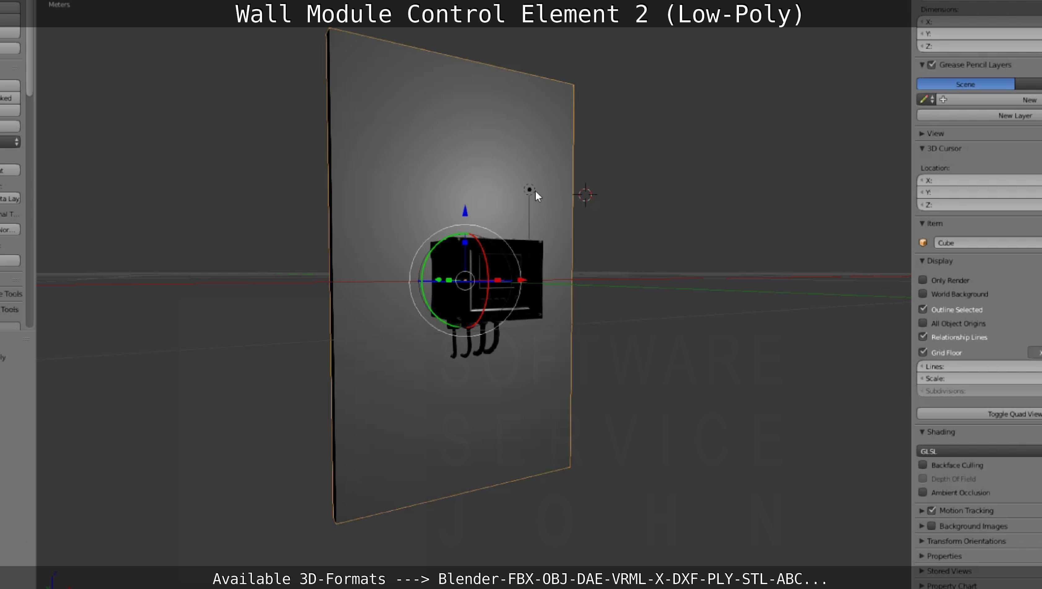 Wall Module Control Element 2 - Low-Poly Low-poly 3D model_117