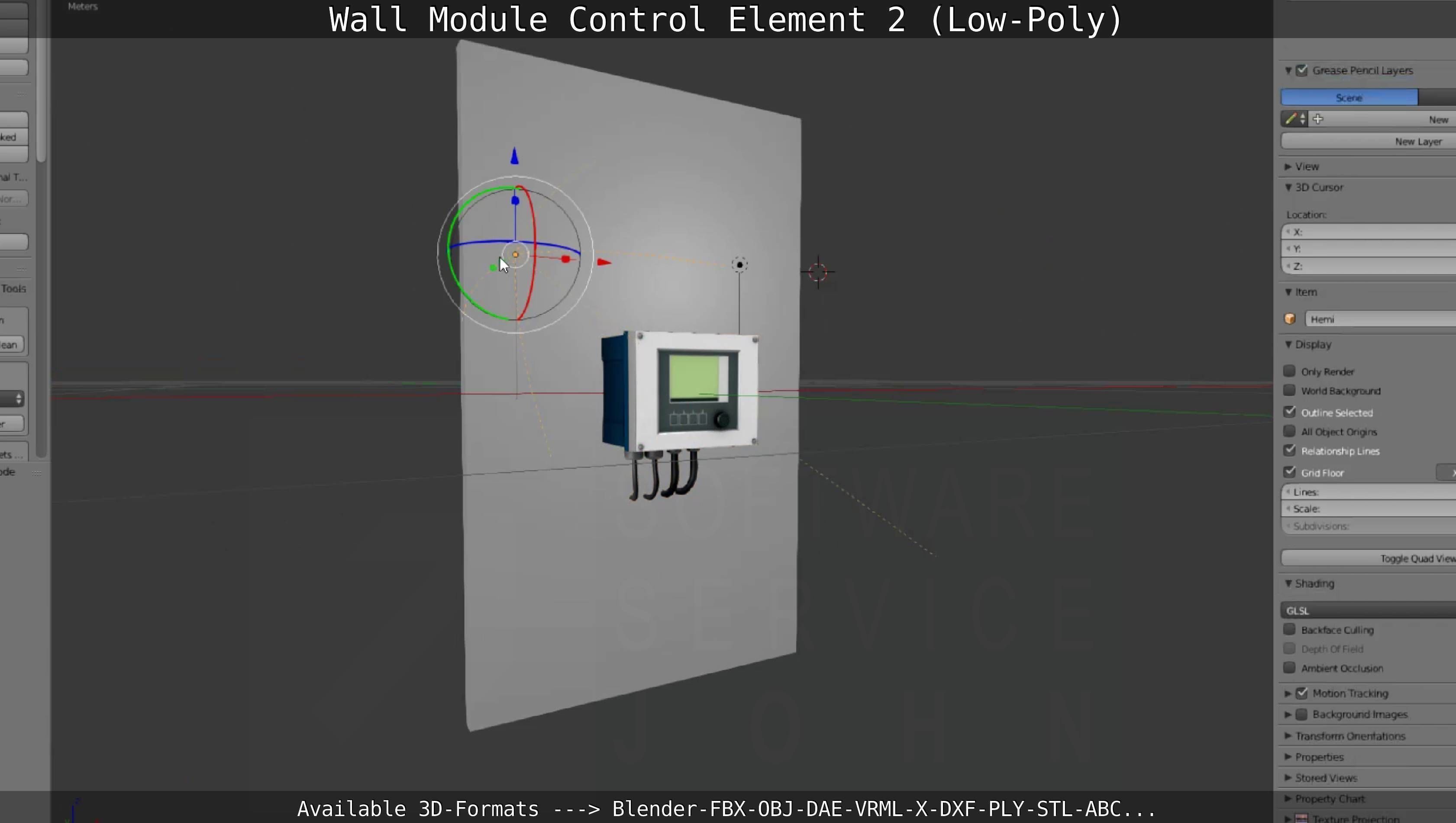 Wall Module Control Element 2 - Low-Poly Low-poly 3D model_113