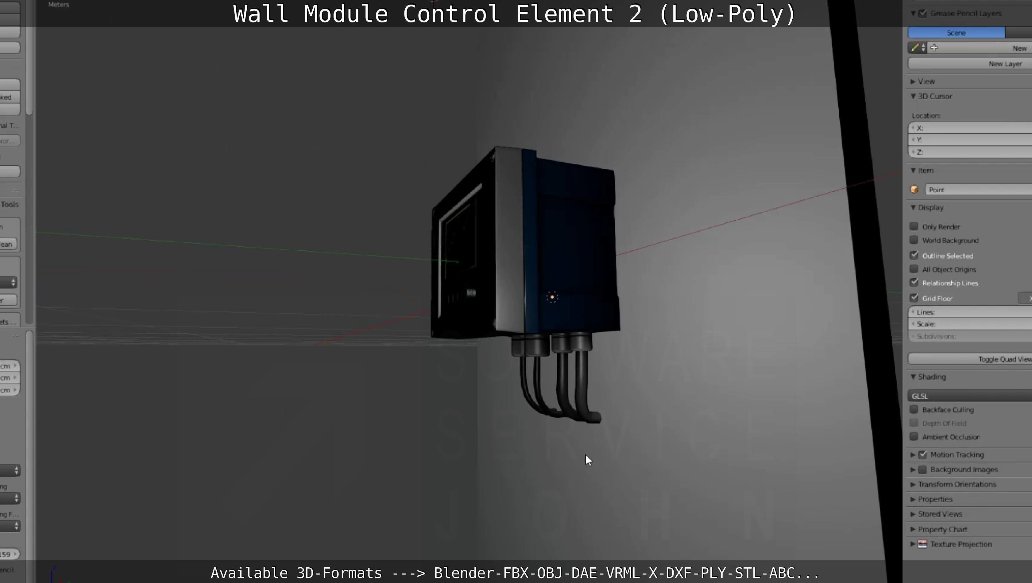 Wall Module Control Element 2 - Low-Poly Low-poly 3D model_120