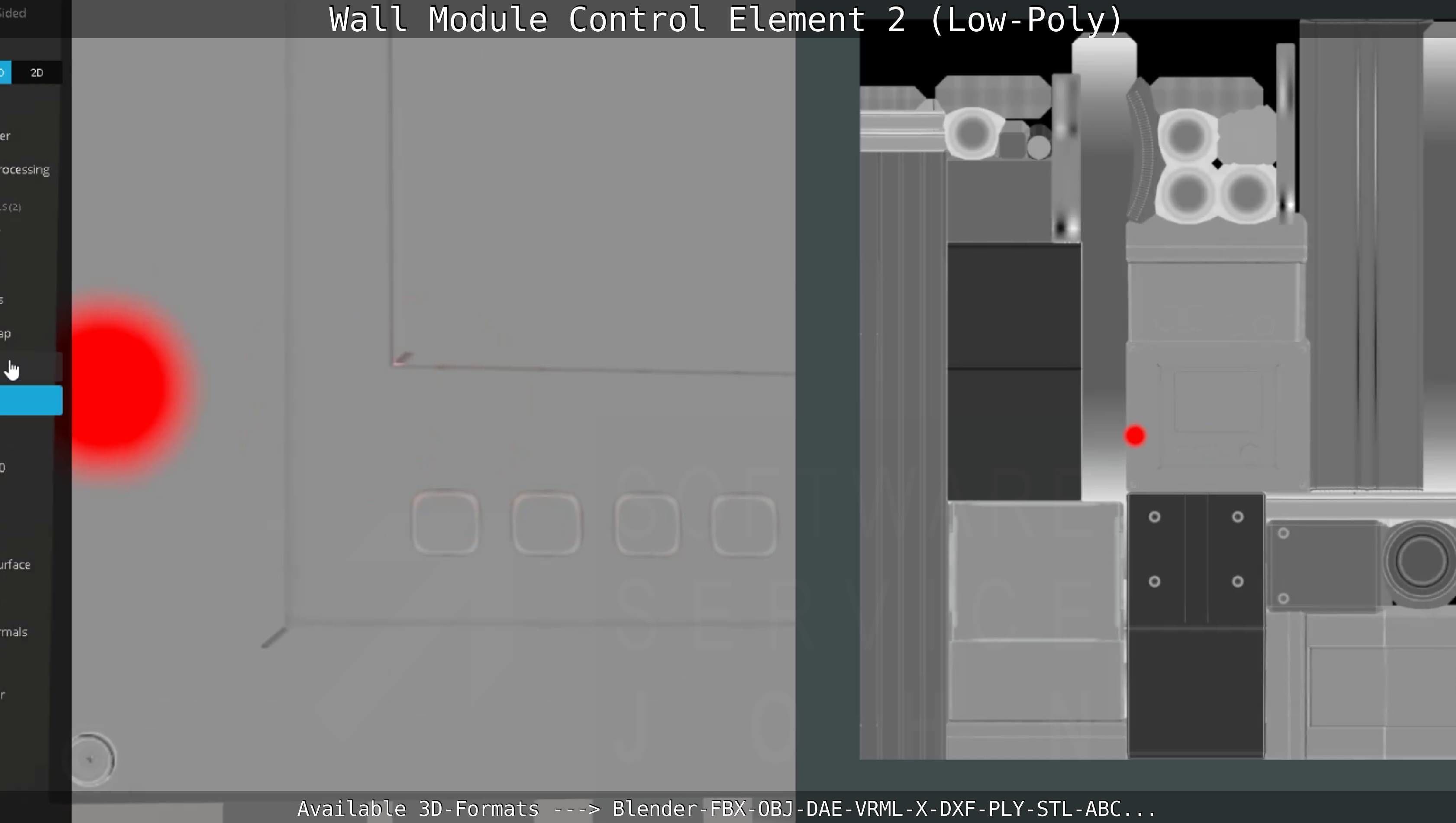 Wall Module Control Element 2 - Low-Poly Low-poly 3D model_71
