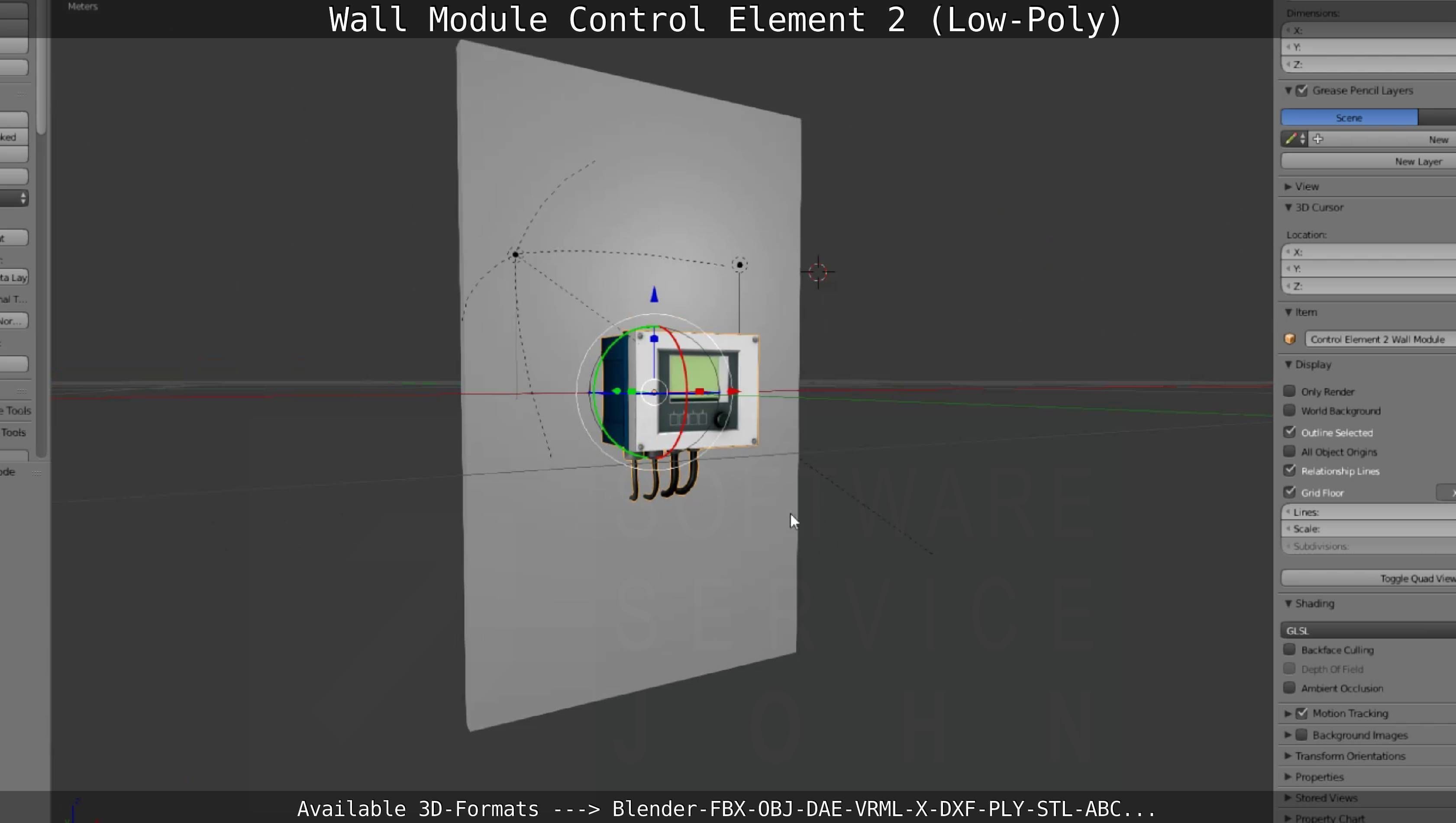 Wall Module Control Element 2 - Low-Poly Low-poly 3D model_112