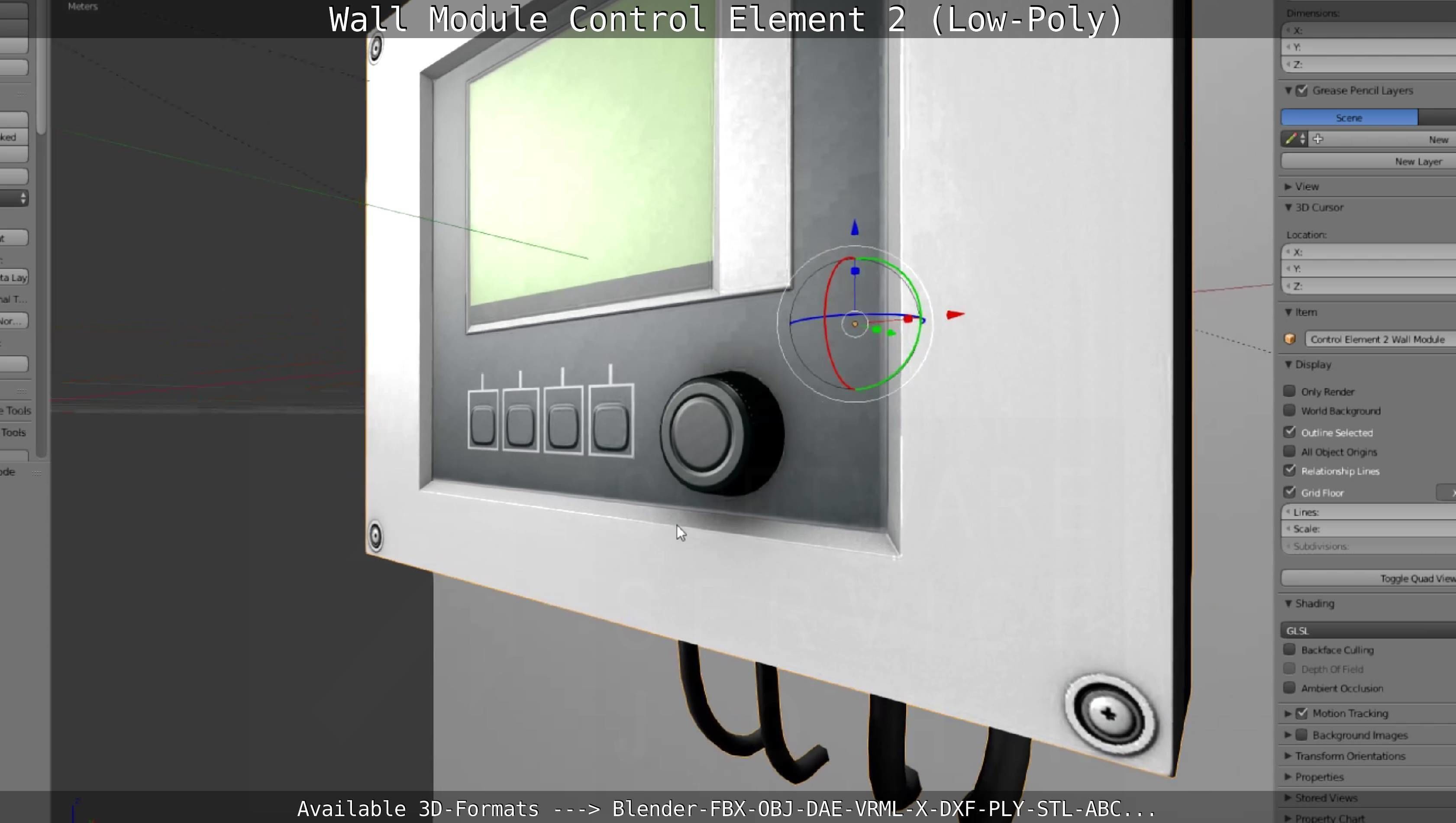 Wall Module Control Element 2 - Low-Poly Low-poly 3D model_106