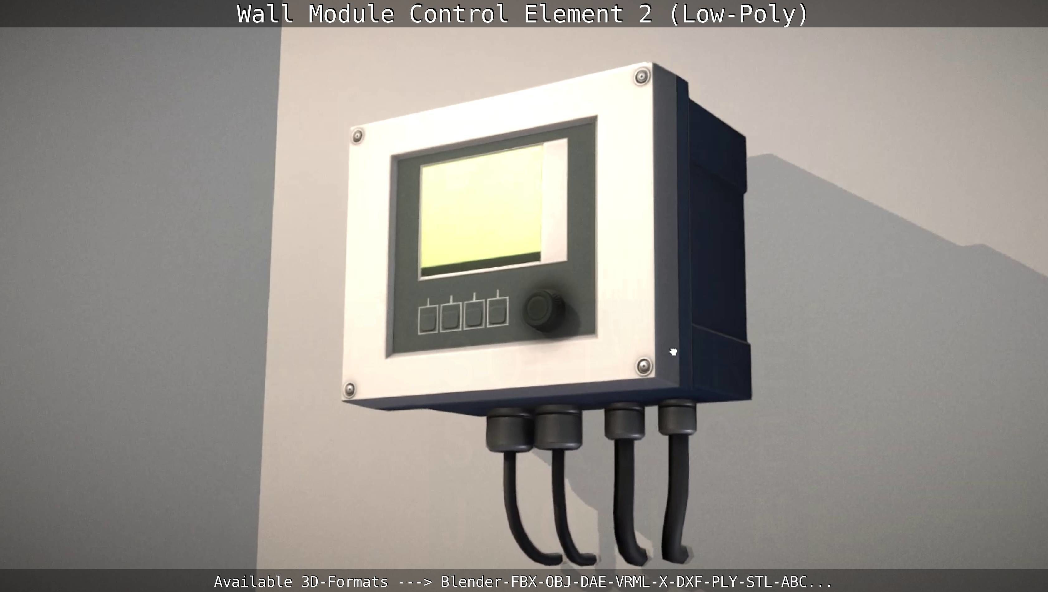 Wall Module Control Element 2 - Low-Poly Low-poly 3D model_4