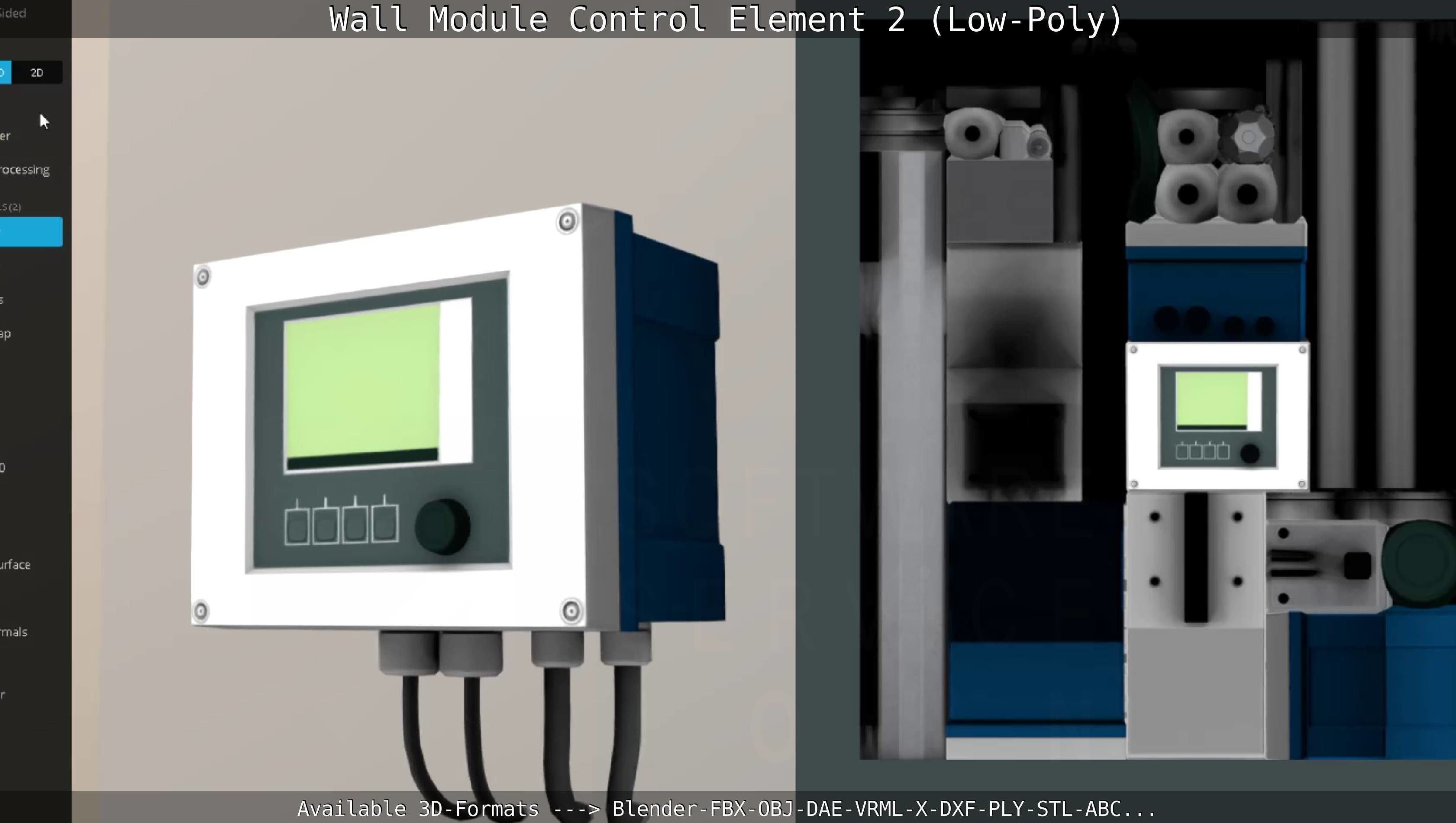Wall Module Control Element 2 - Low-Poly Low-poly 3D model_50