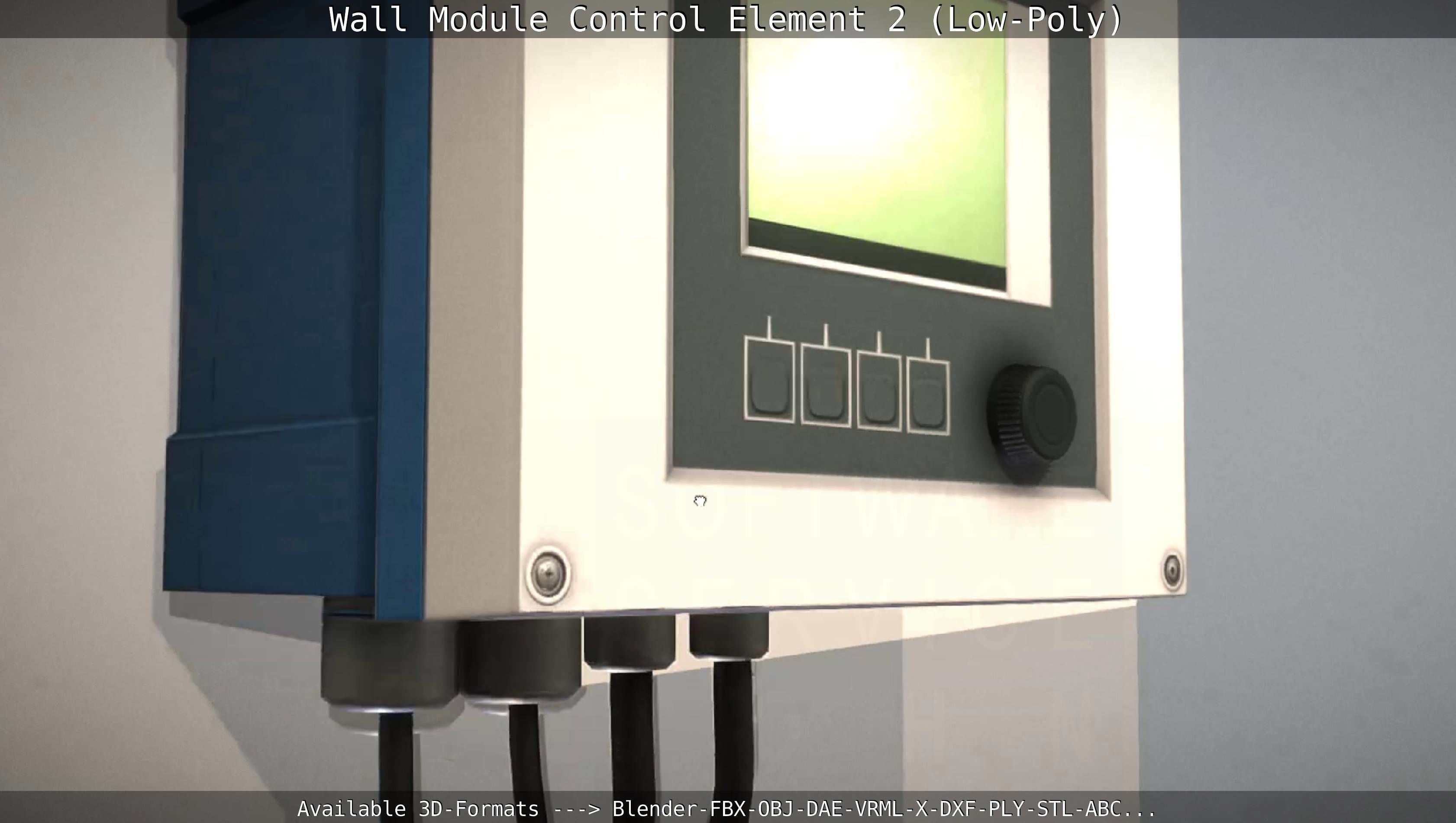 Wall Module Control Element 2 - Low-Poly Low-poly 3D model_35