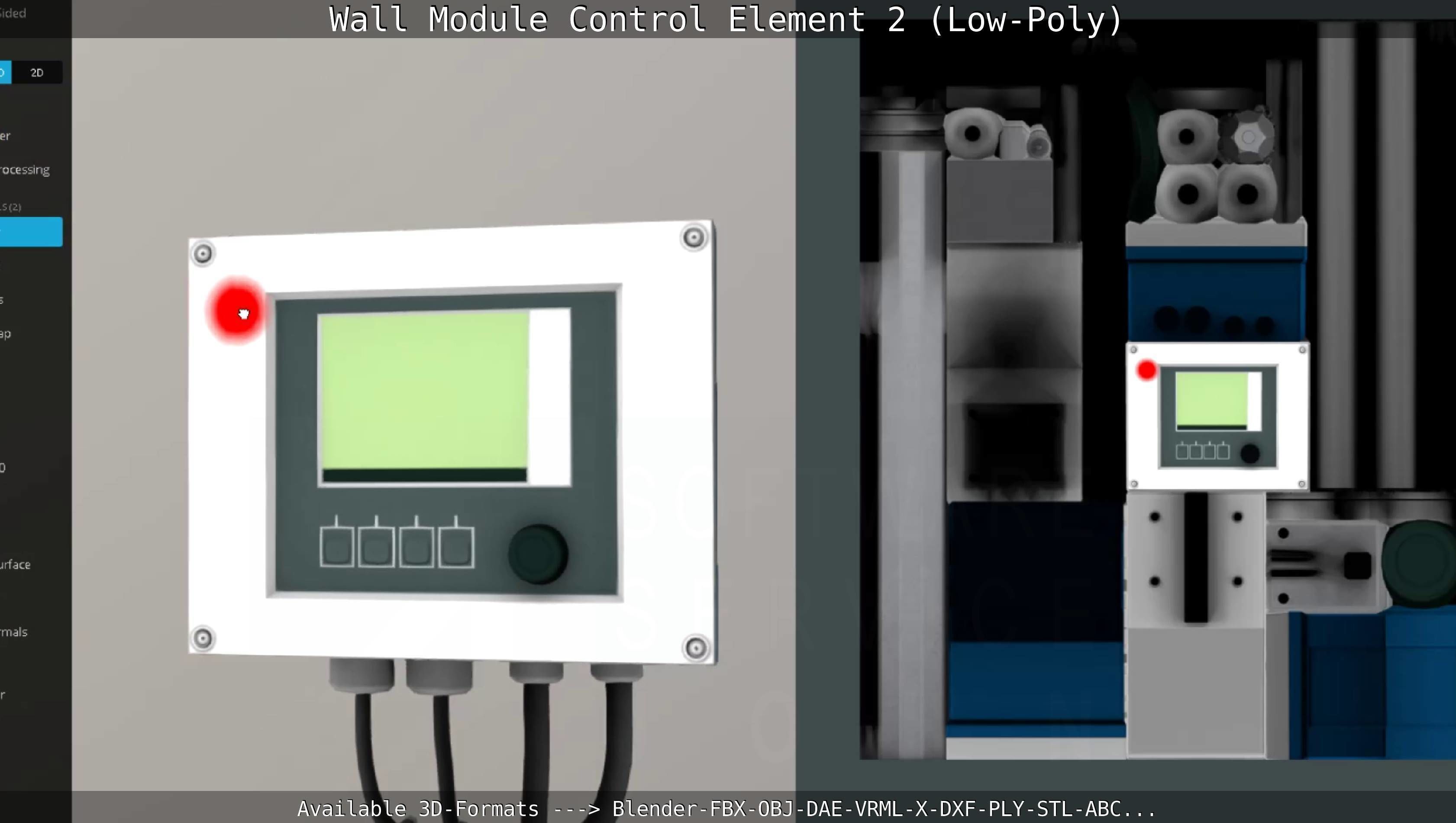 Wall Module Control Element 2 - Low-Poly Low-poly 3D model_58