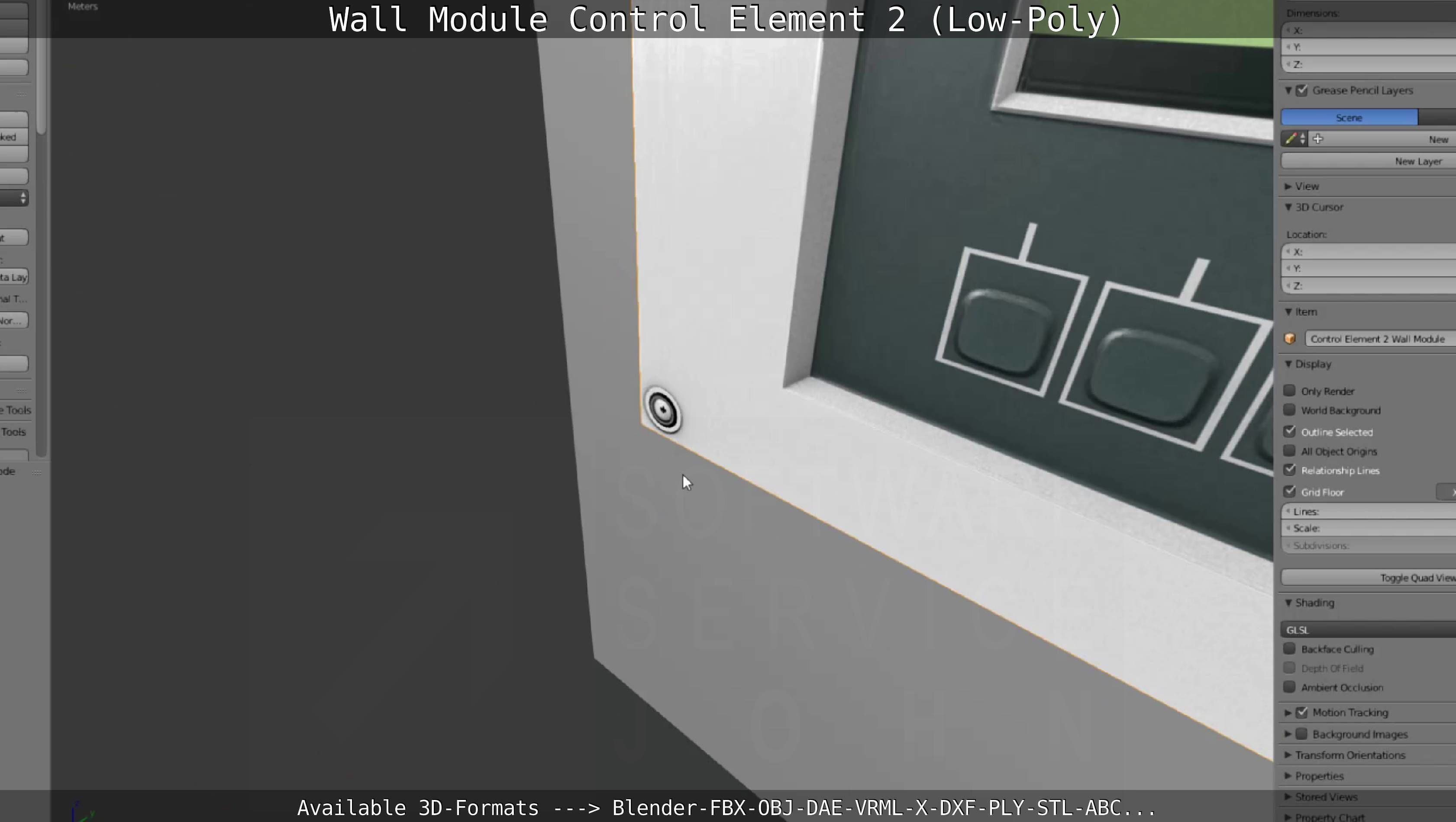 Wall Module Control Element 2 - Low-Poly Low-poly 3D model_104