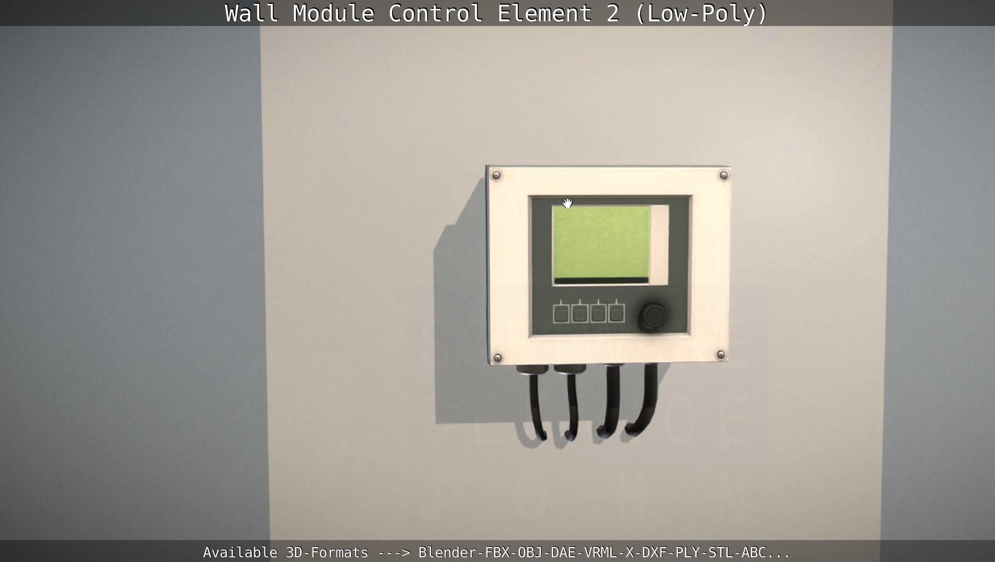 Wall Module Control Element 2 - Low-Poly Low-poly 3D model_88