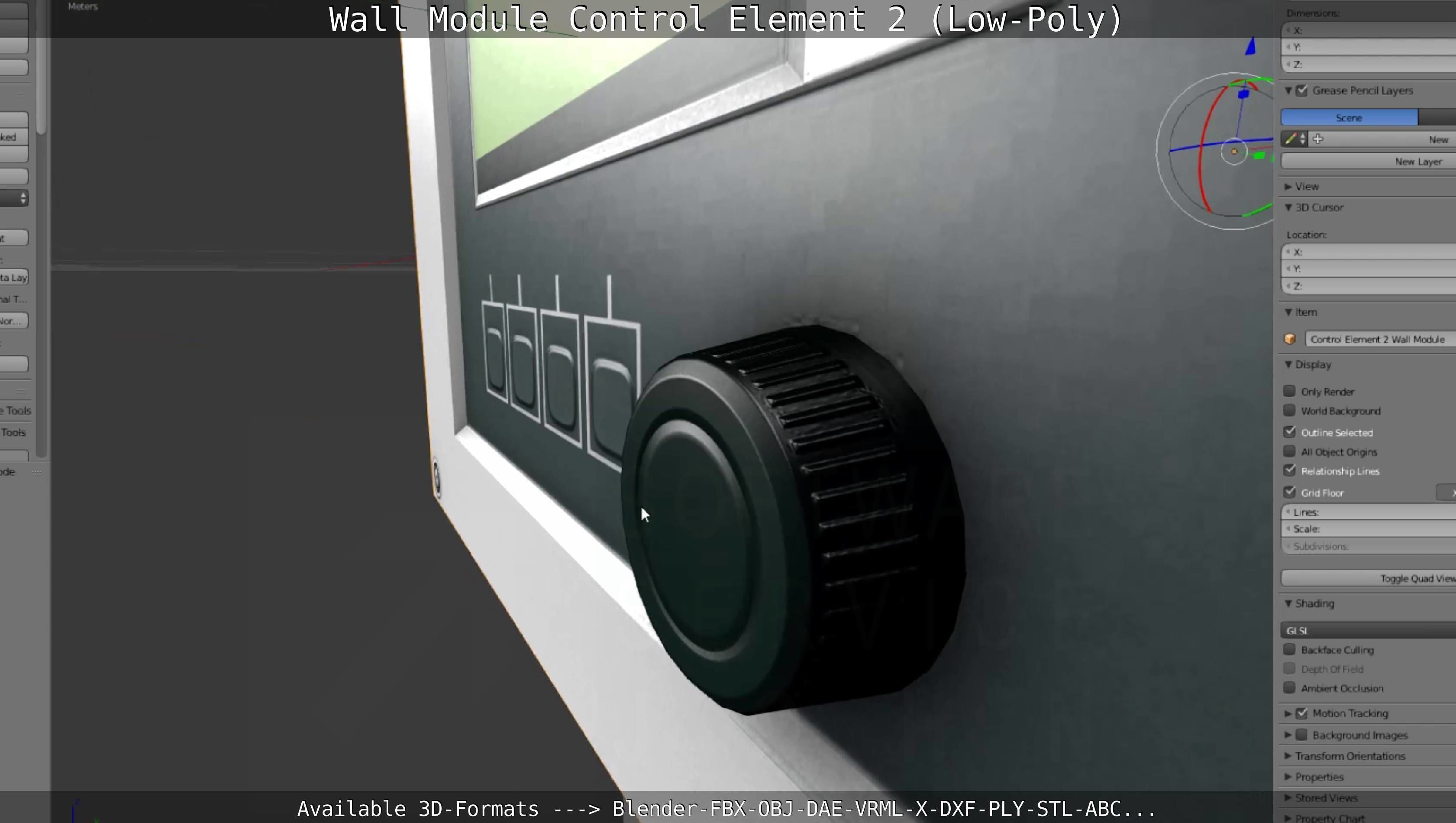 Wall Module Control Element 2 - Low-Poly Low-poly 3D model_108