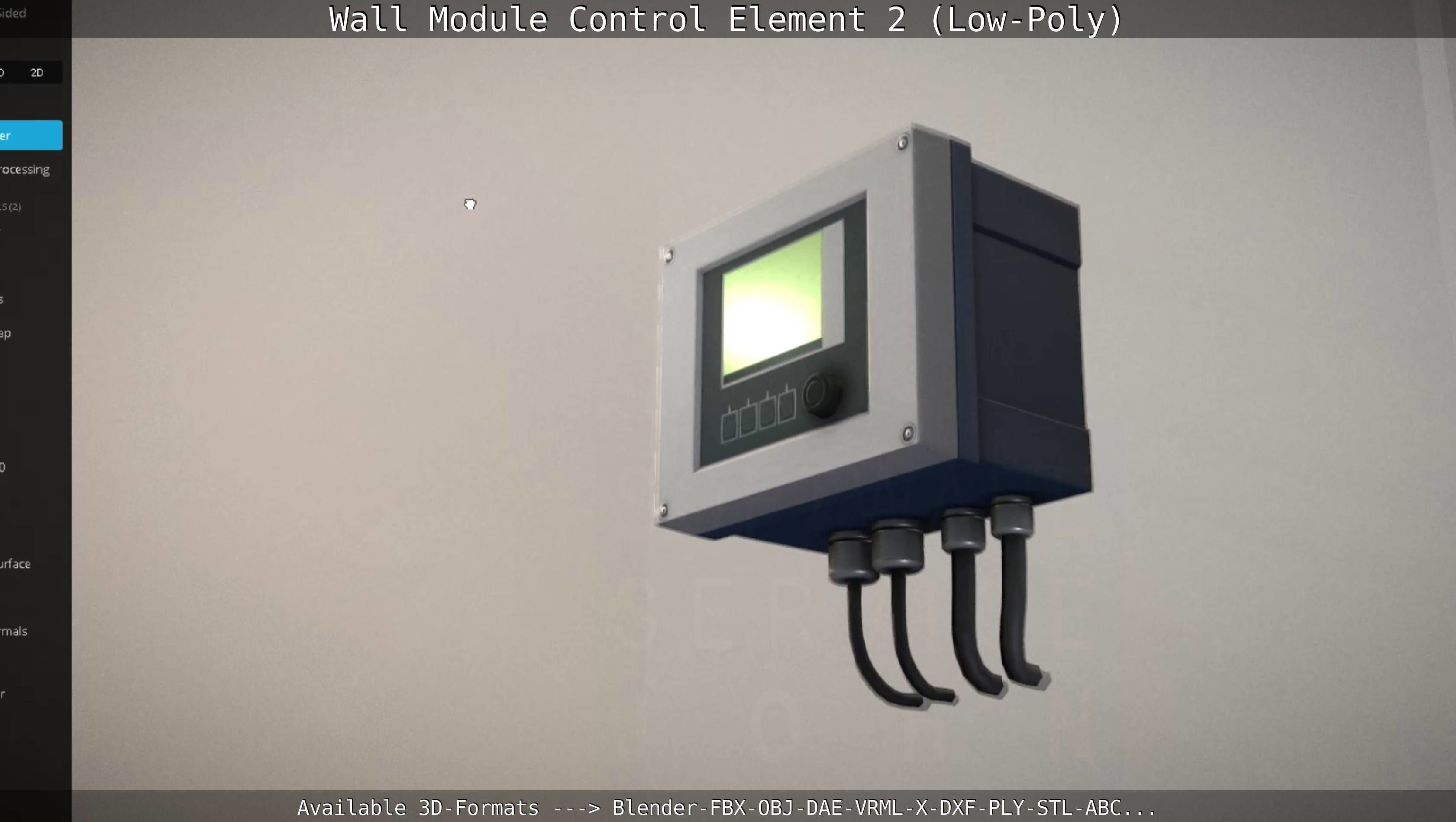Wall Module Control Element 2 - Low-Poly Low-poly 3D model_85