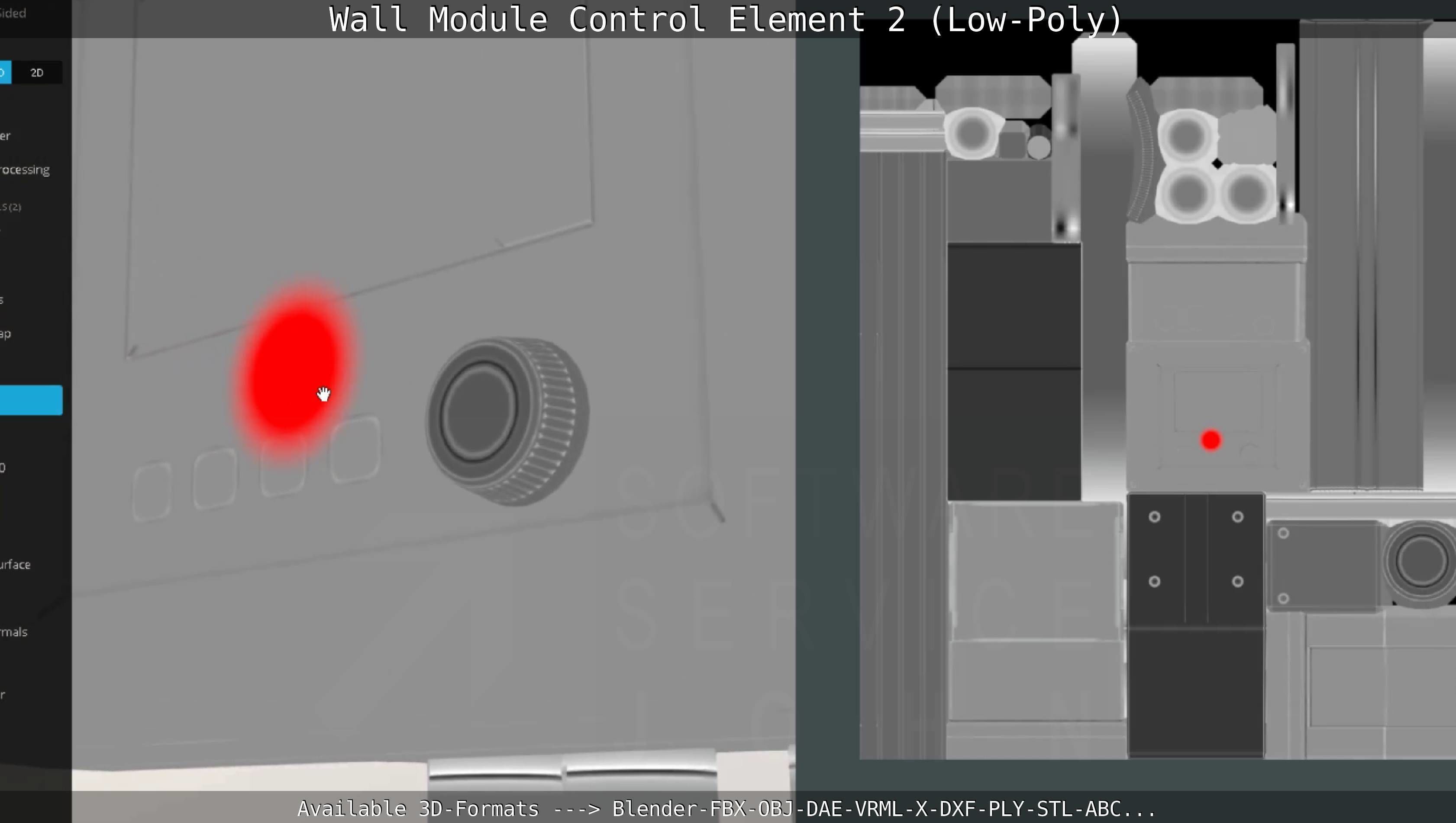 Wall Module Control Element 2 - Low-Poly Low-poly 3D model_70