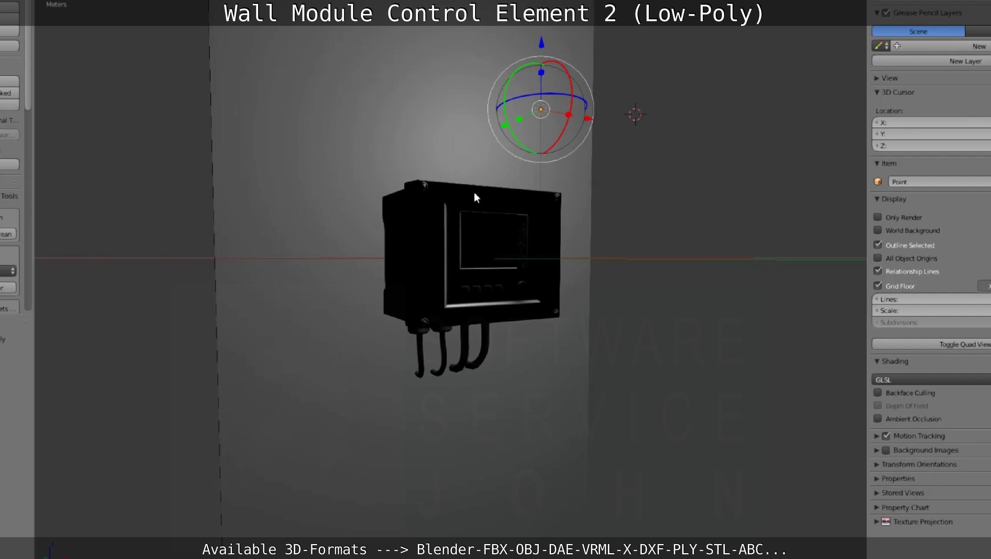 Wall Module Control Element 2 - Low-Poly Low-poly 3D model_118