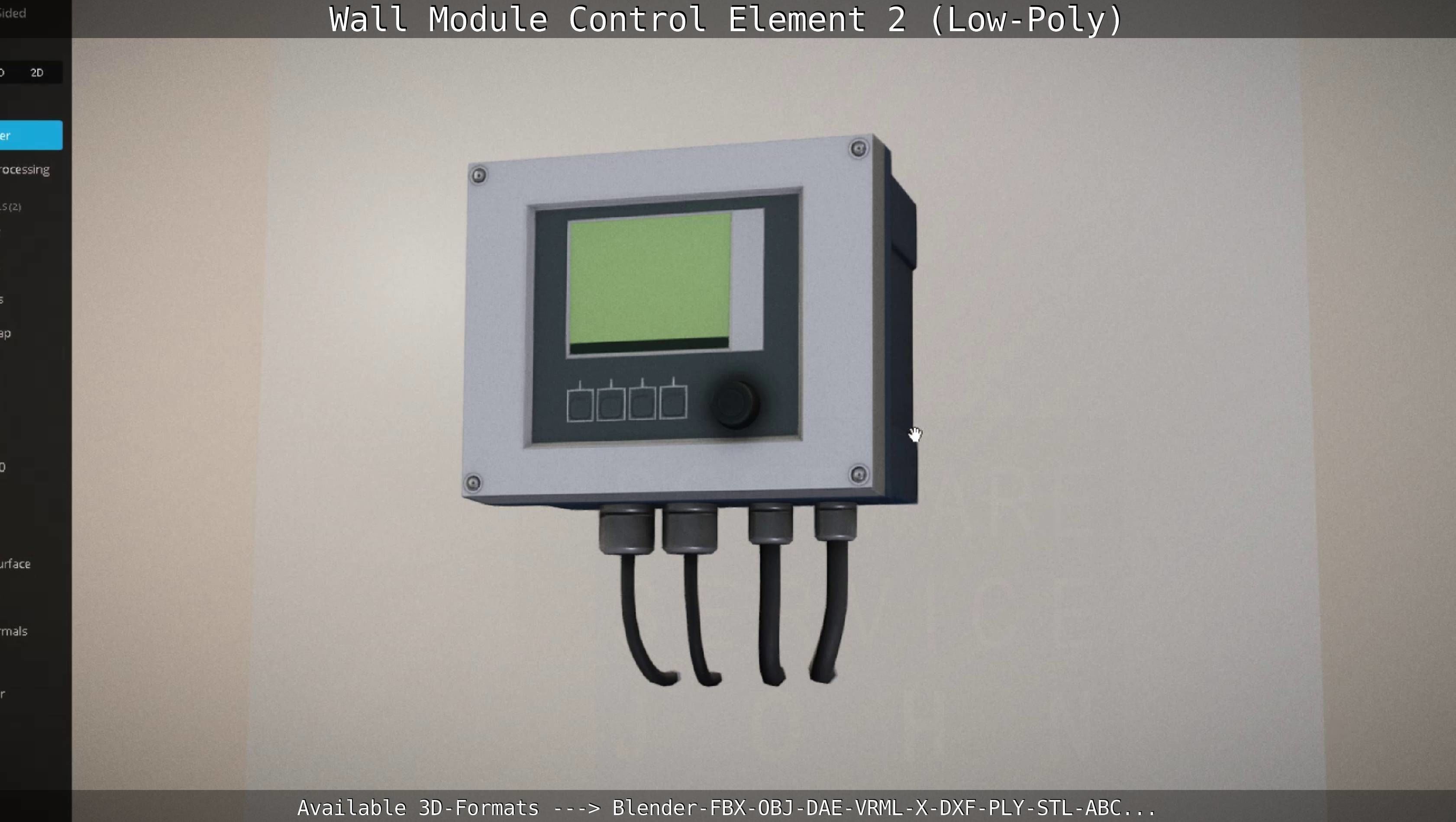 Wall Module Control Element 2 - Low-Poly Low-poly 3D model_46
