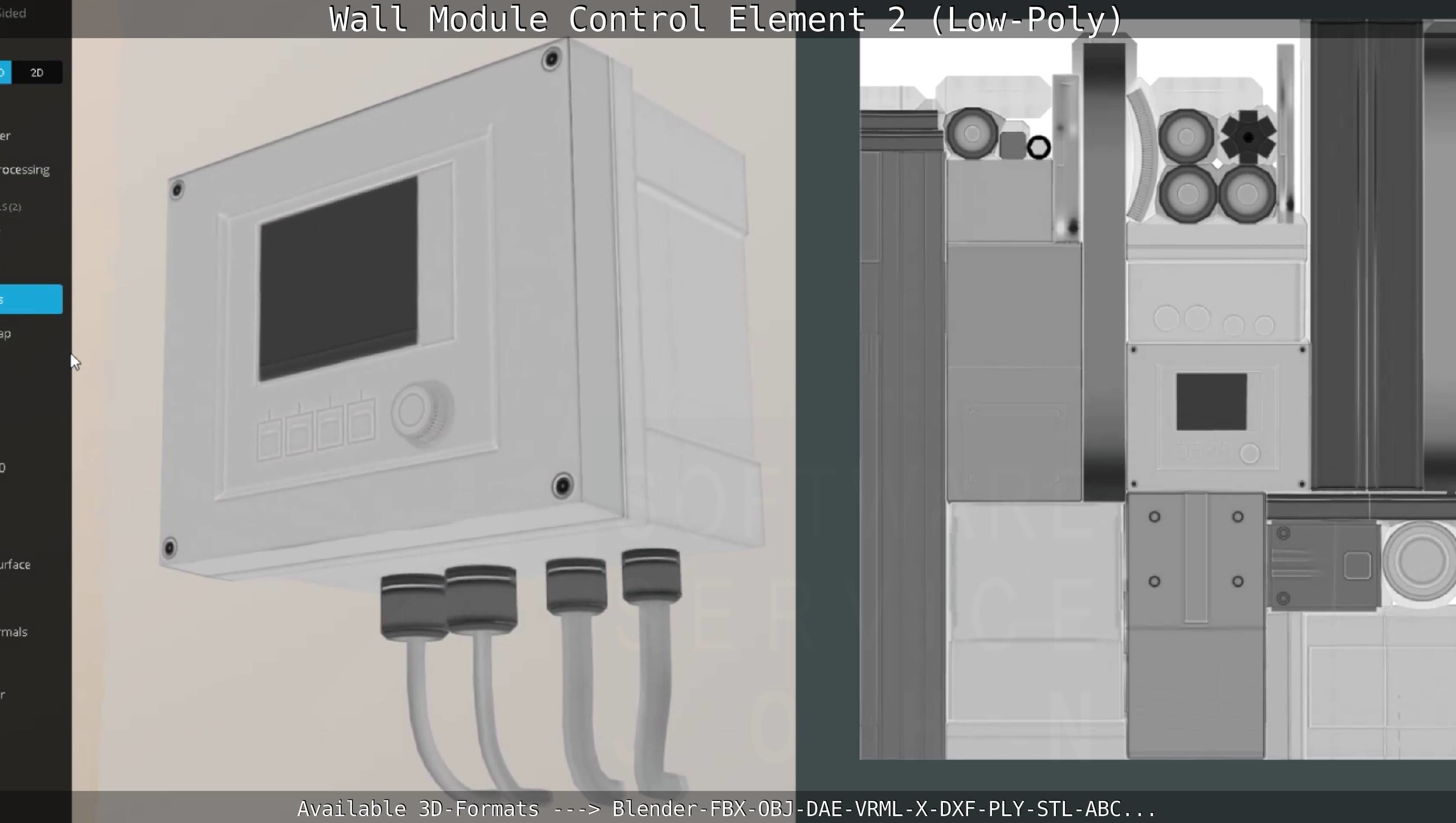 Wall Module Control Element 2 - Low-Poly Low-poly 3D model_63