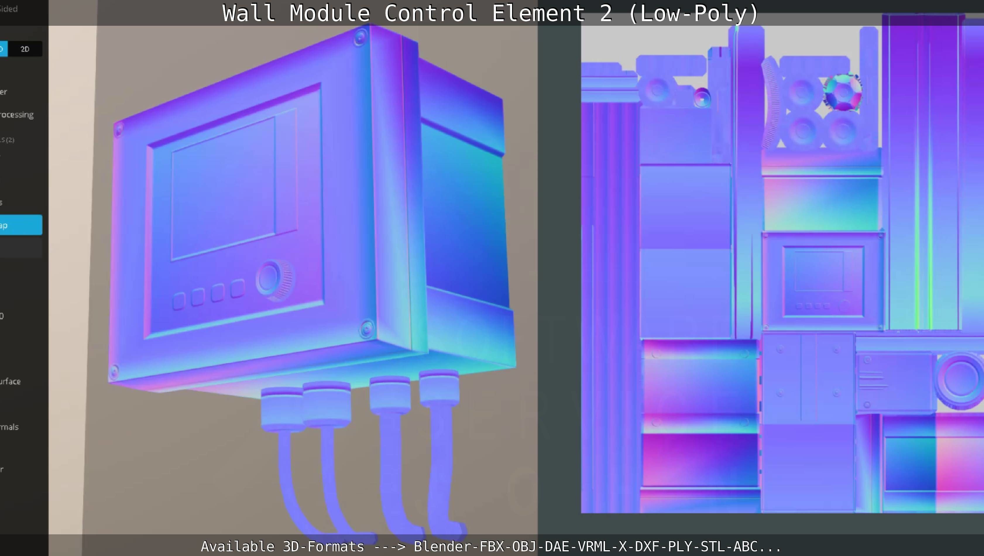 Wall Module Control Element 2 - Low-Poly Low-poly 3D model_65