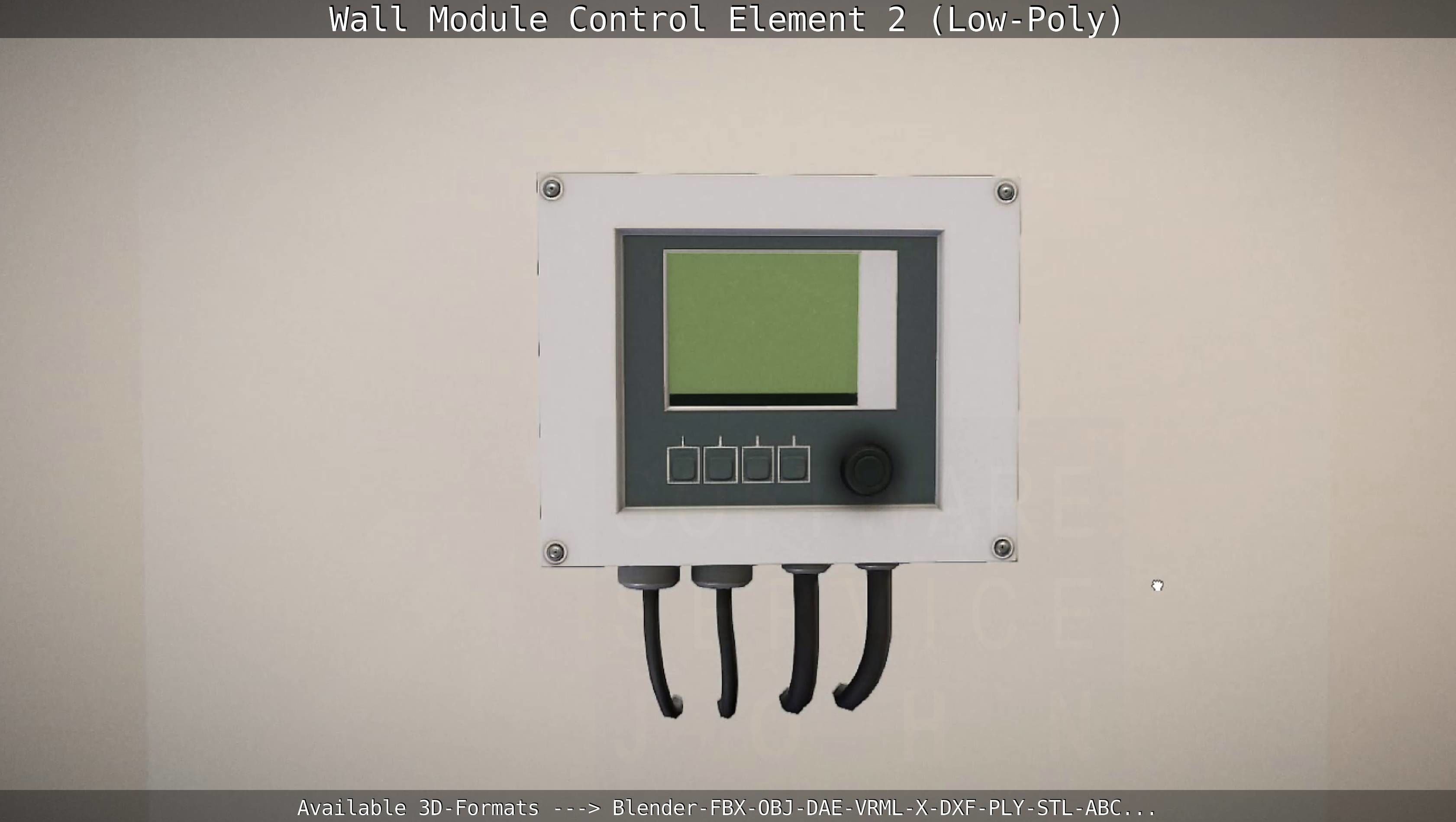 Wall Module Control Element 2 - Low-Poly Low-poly 3D model_15