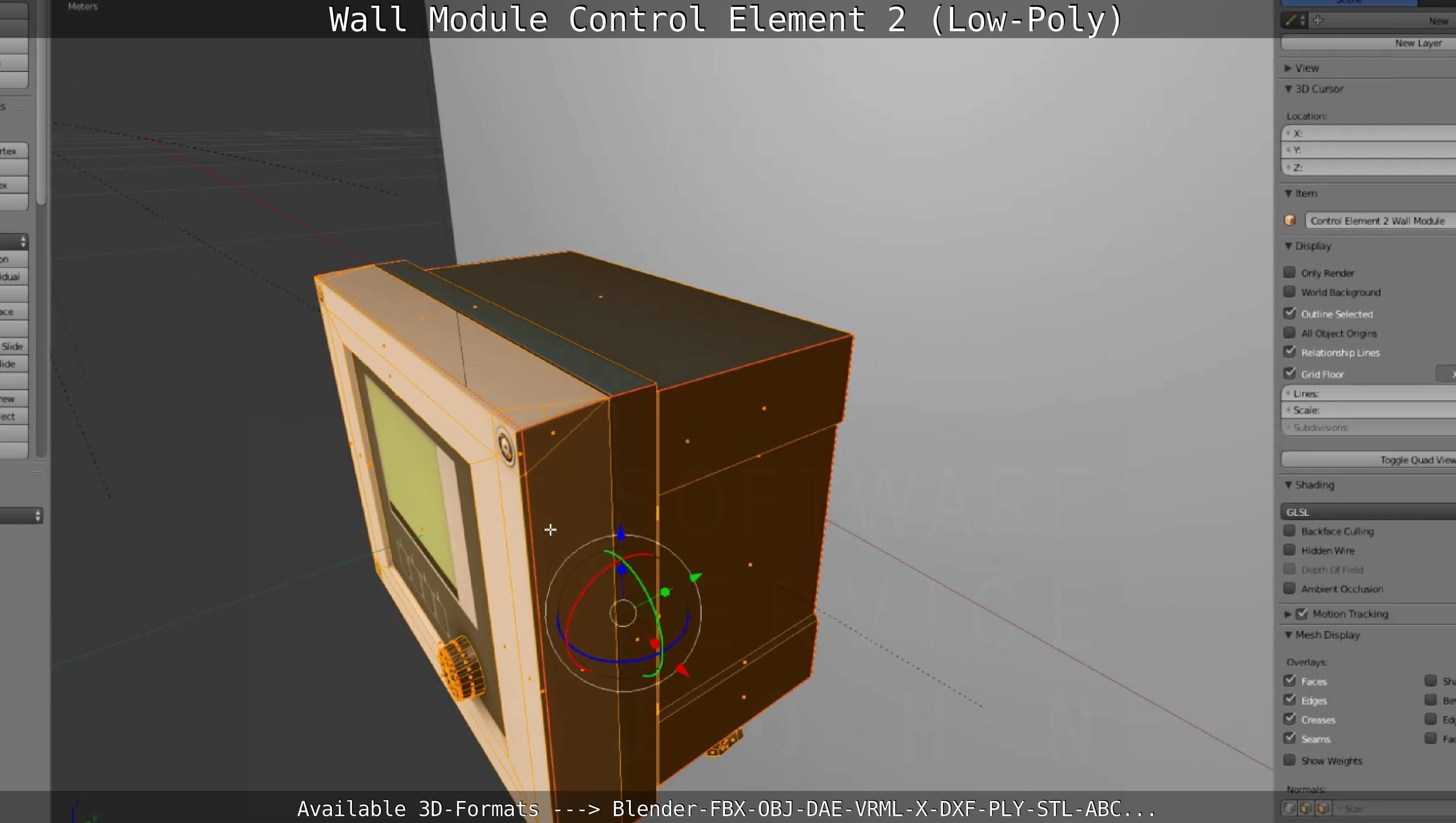 Wall Module Control Element 2 - Low-Poly Low-poly 3D model_98