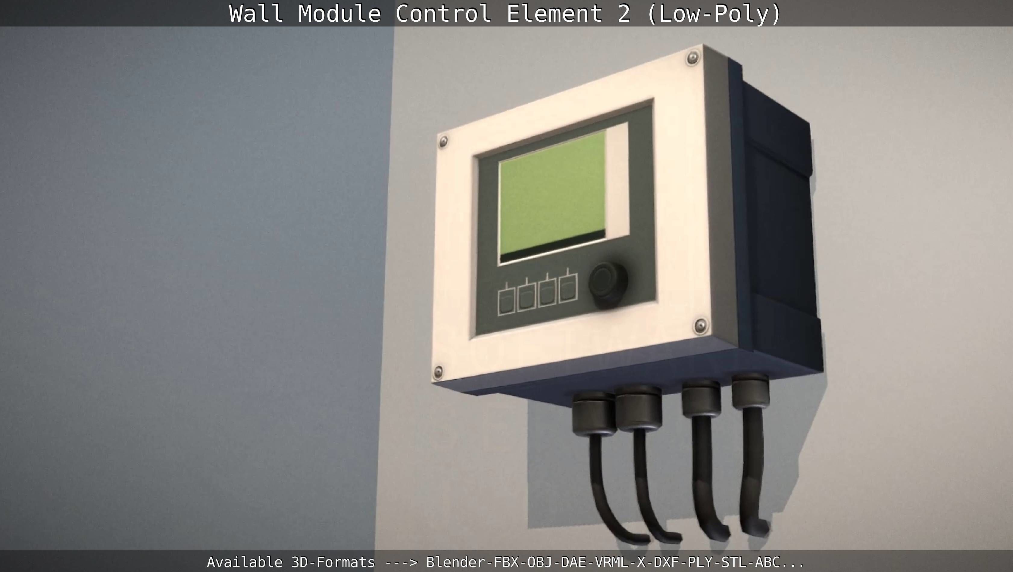 Wall Module Control Element 2 - Low-Poly Low-poly 3D model_89