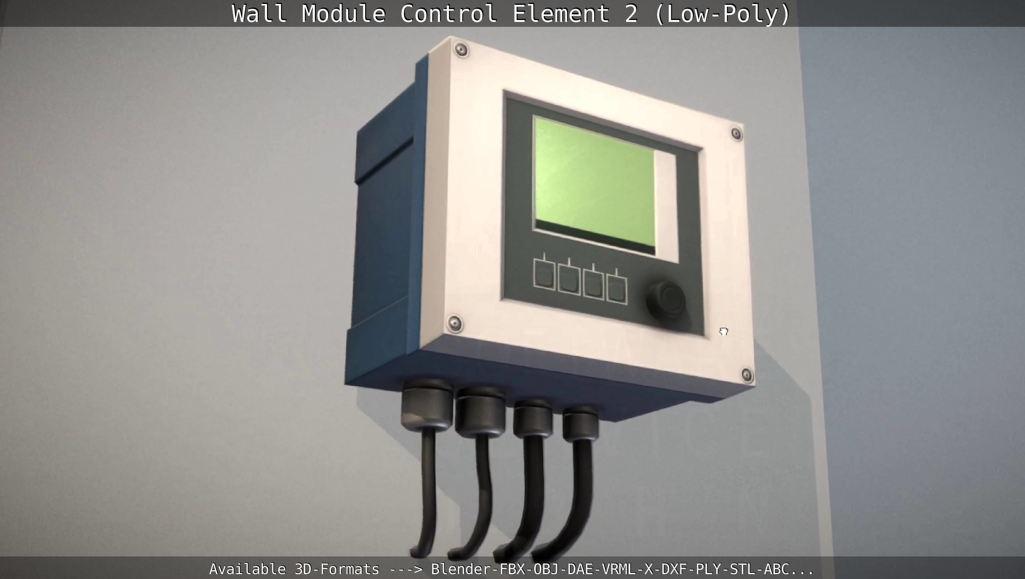 Wall Module Control Element 2 - Low-Poly Low-poly 3D model_5