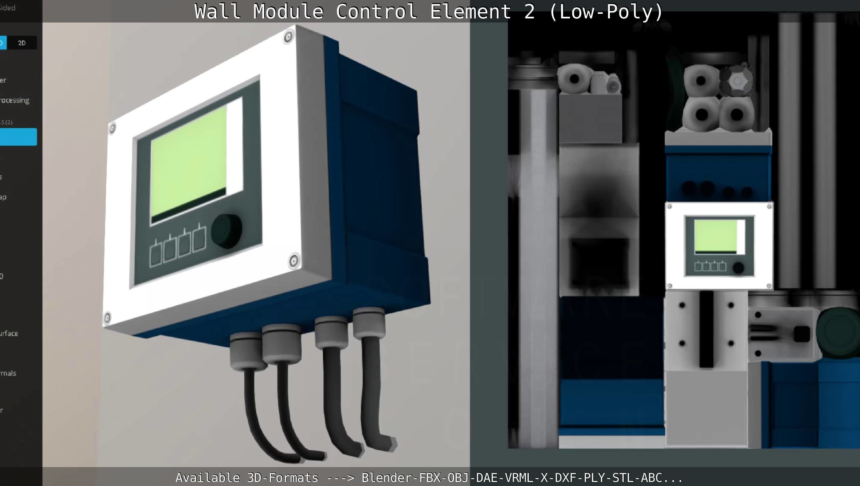Wall Module Control Element 2 - Low-Poly Low-poly 3D model_83