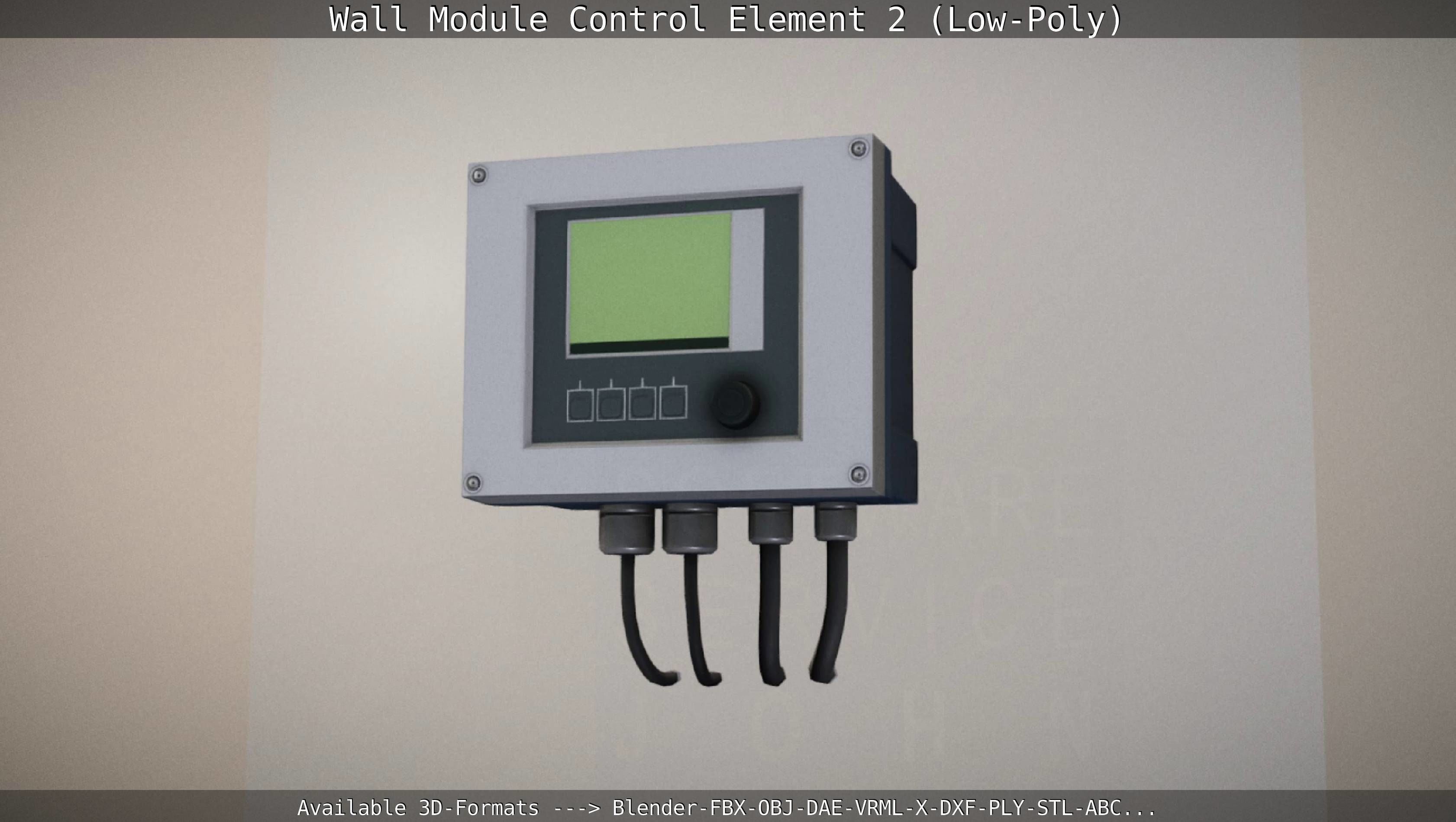Wall Module Control Element 2 - Low-Poly Low-poly 3D model_43