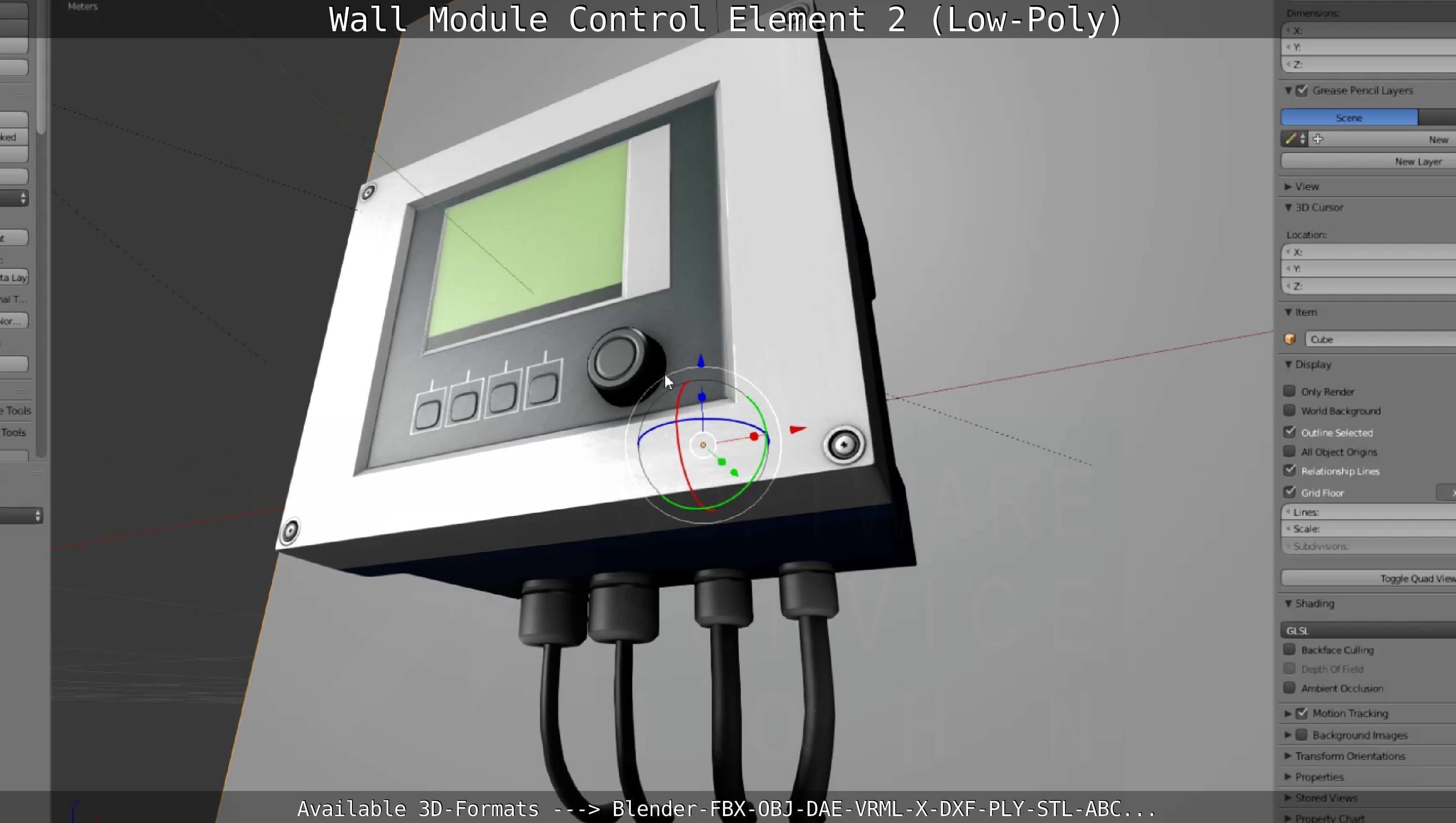 Wall Module Control Element 2 - Low-Poly Low-poly 3D model_94