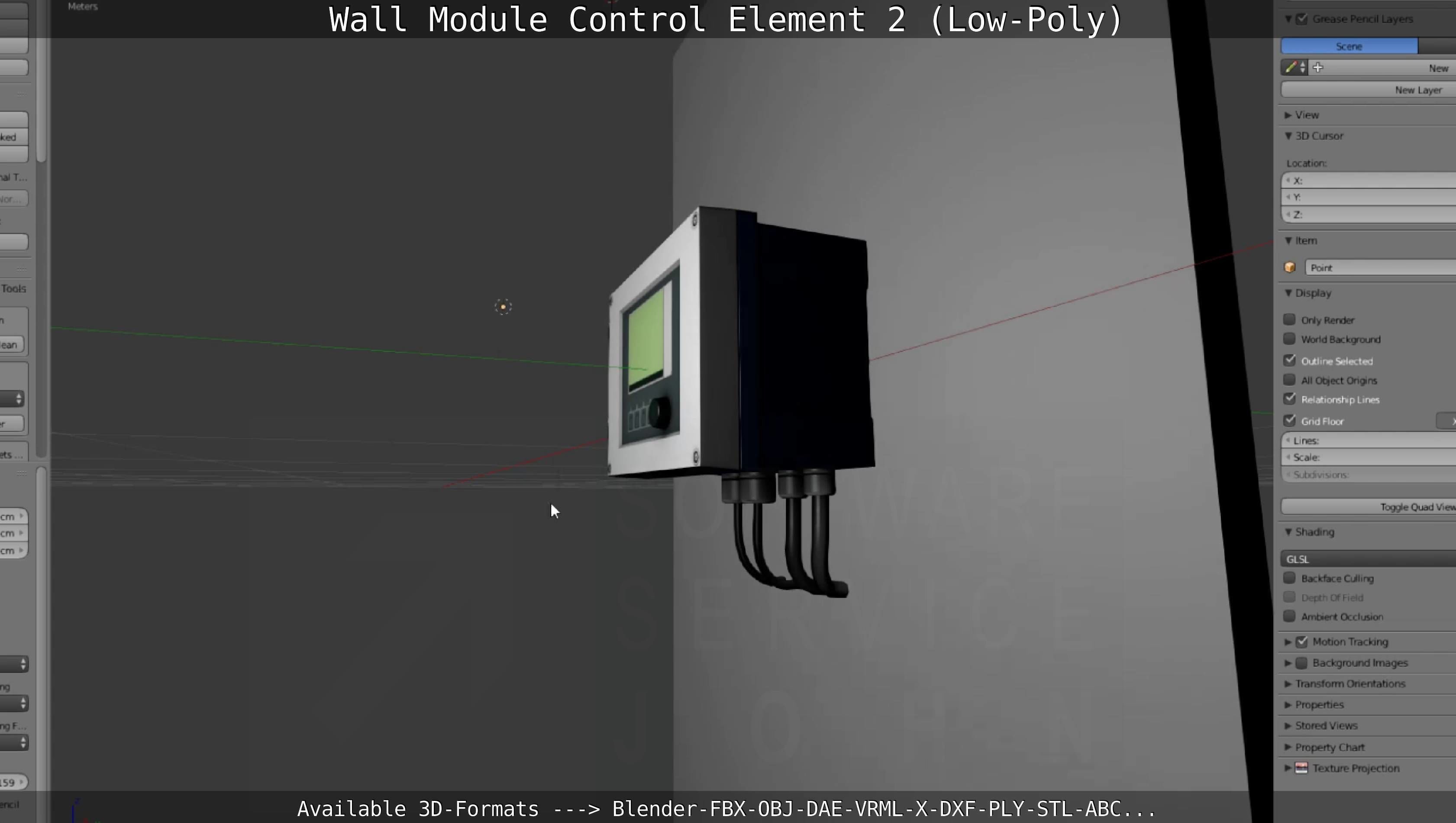 Wall Module Control Element 2 - Low-Poly Low-poly 3D model_121