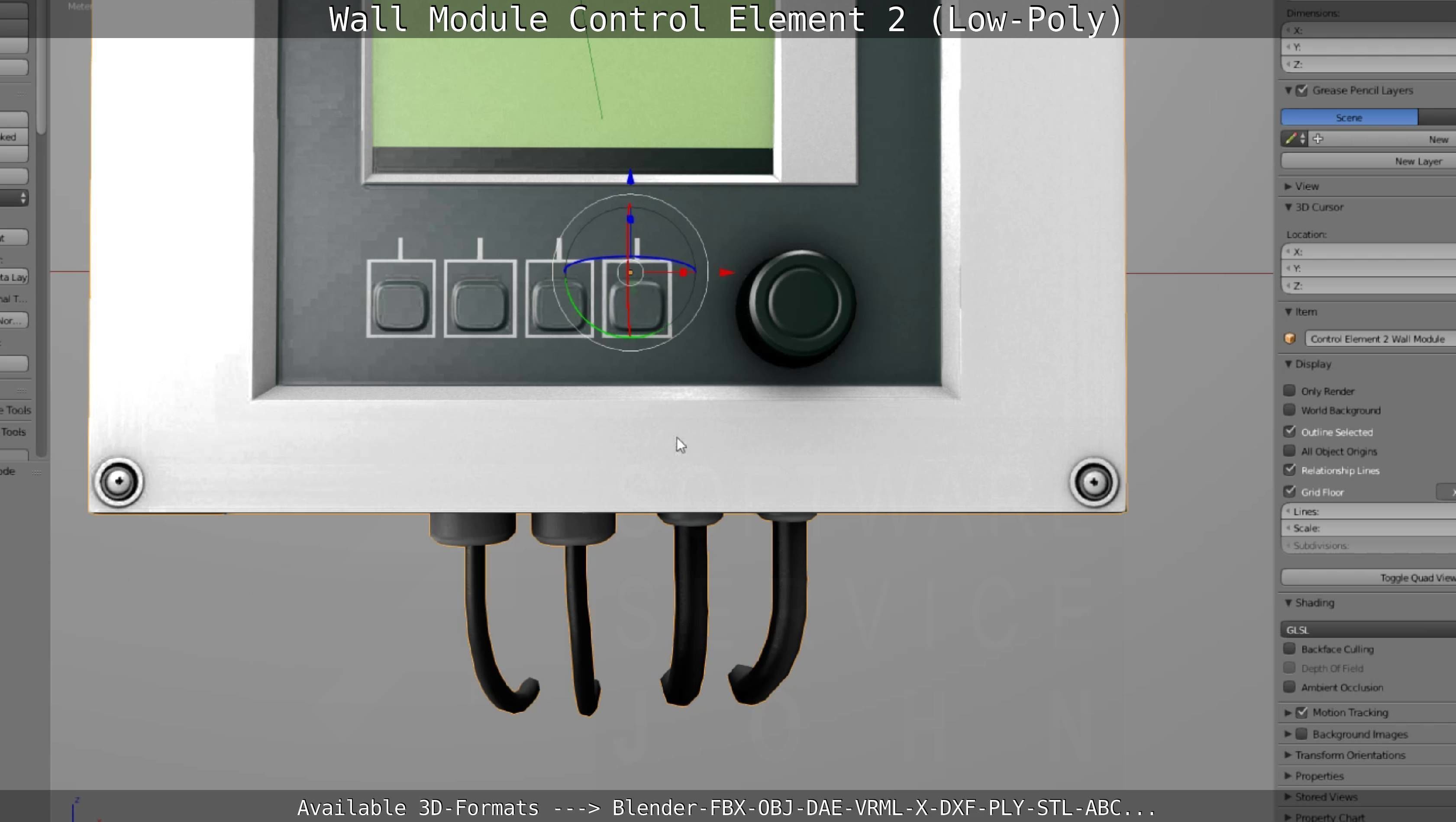 Wall Module Control Element 2 - Low-Poly Low-poly 3D model_105