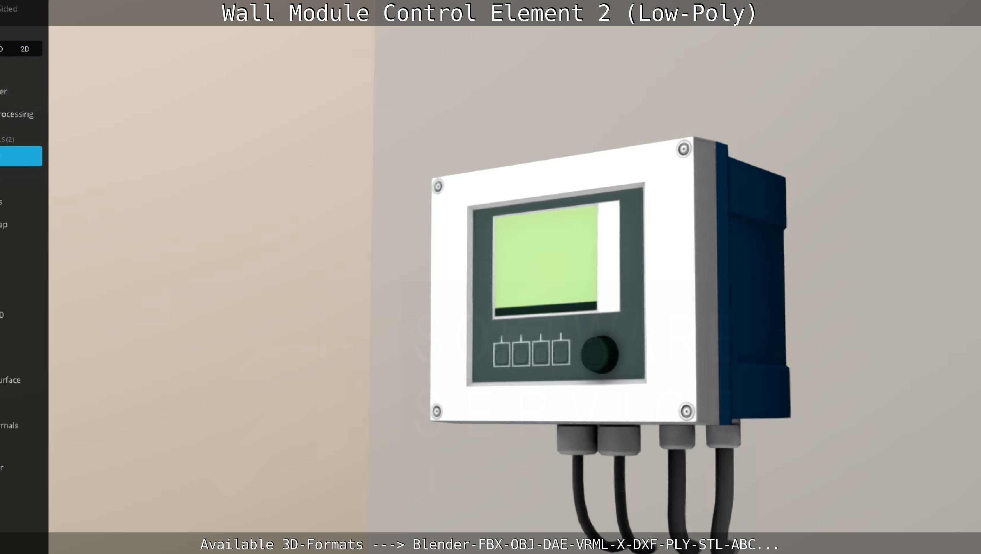 Wall Module Control Element 2 - Low-Poly Low-poly 3D model_49