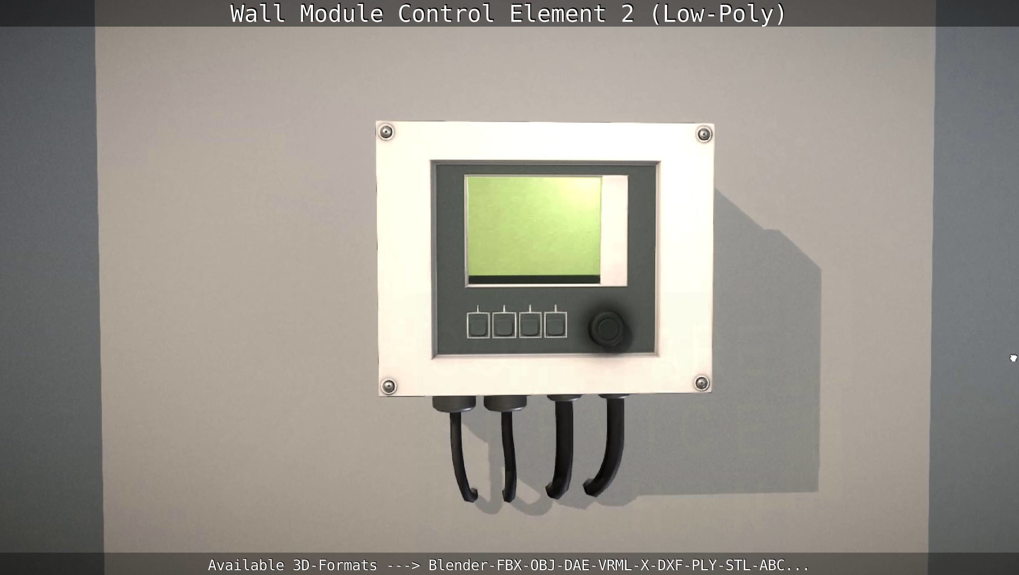 Wall Module Control Element 2 - Low-Poly Low-poly 3D model_14