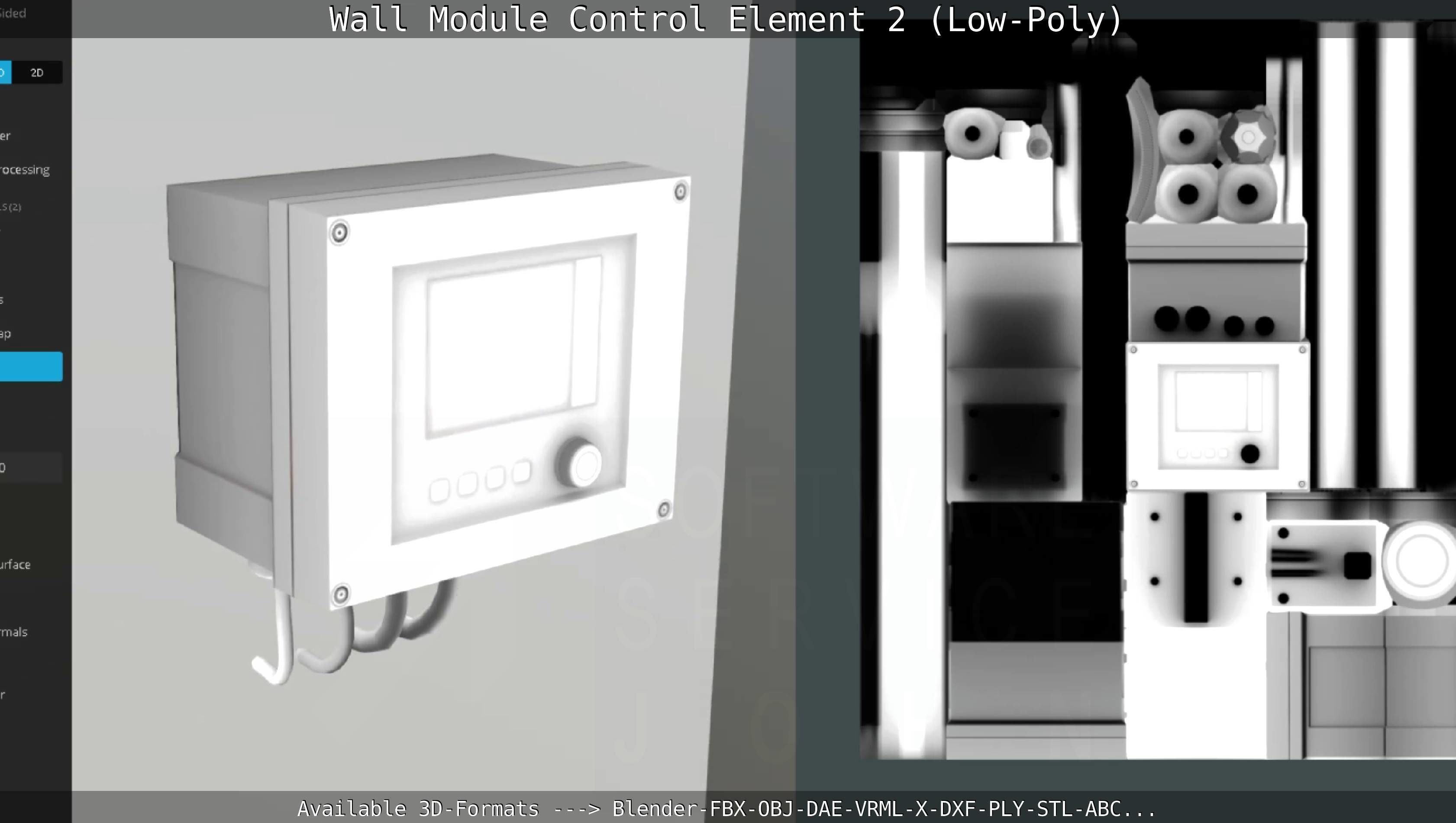Wall Module Control Element 2 - Low-Poly Low-poly 3D model_75
