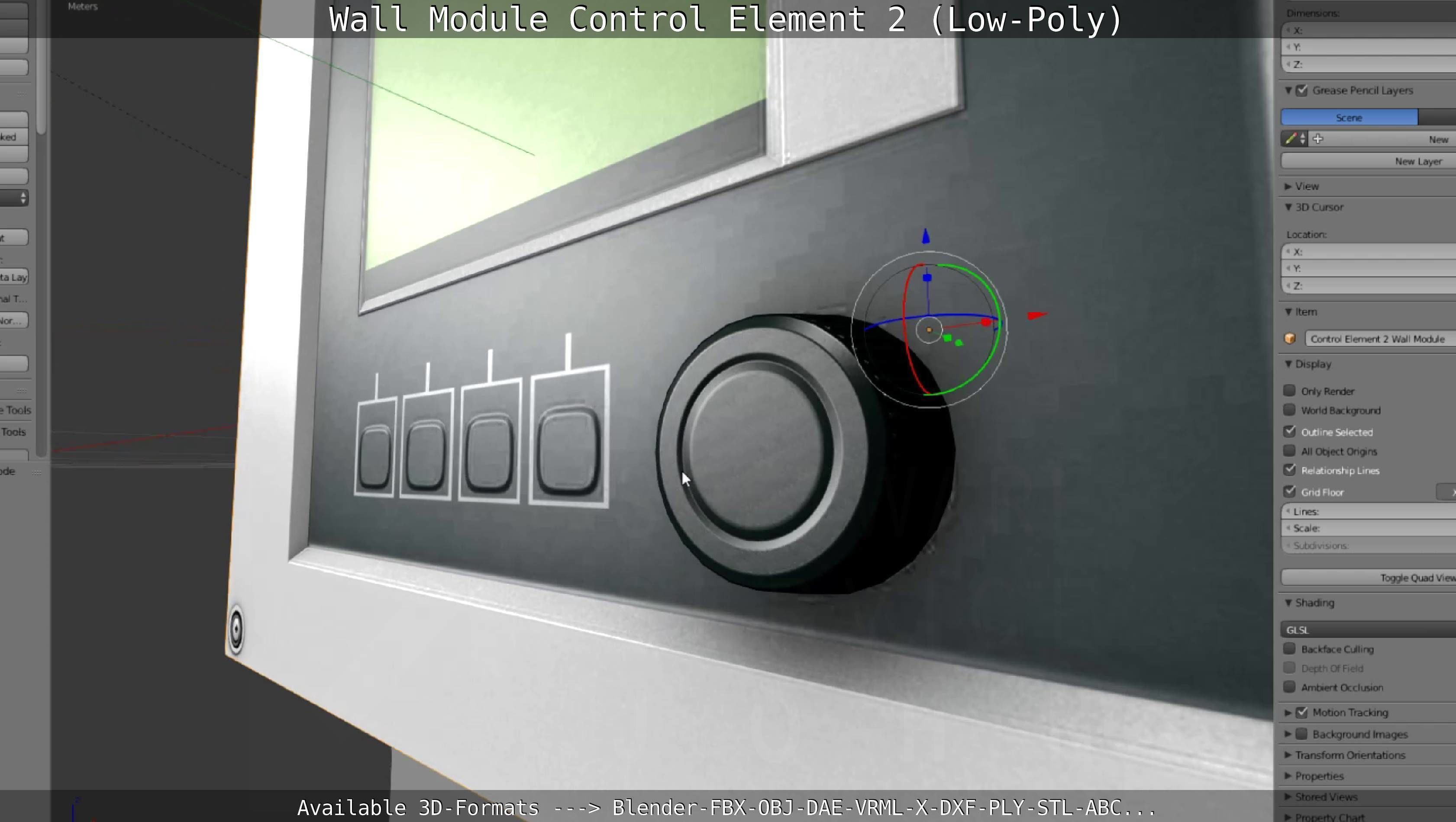 Wall Module Control Element 2 - Low-Poly Low-poly 3D model_107