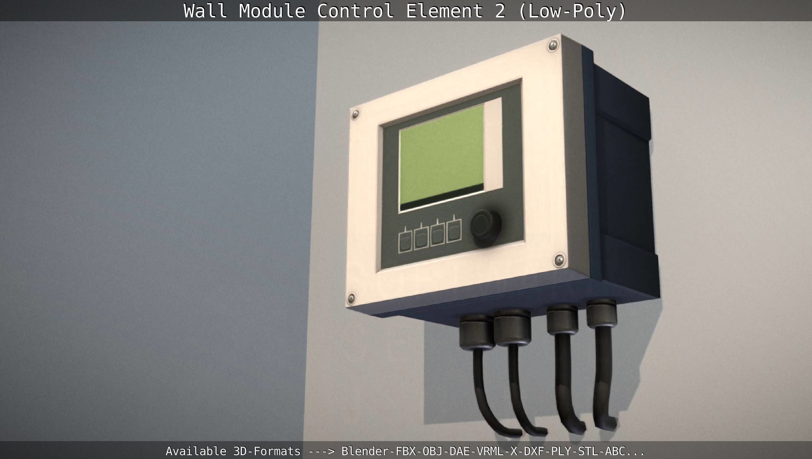 Wall Module Control Element 2 - Low-Poly Low-poly 3D model_90