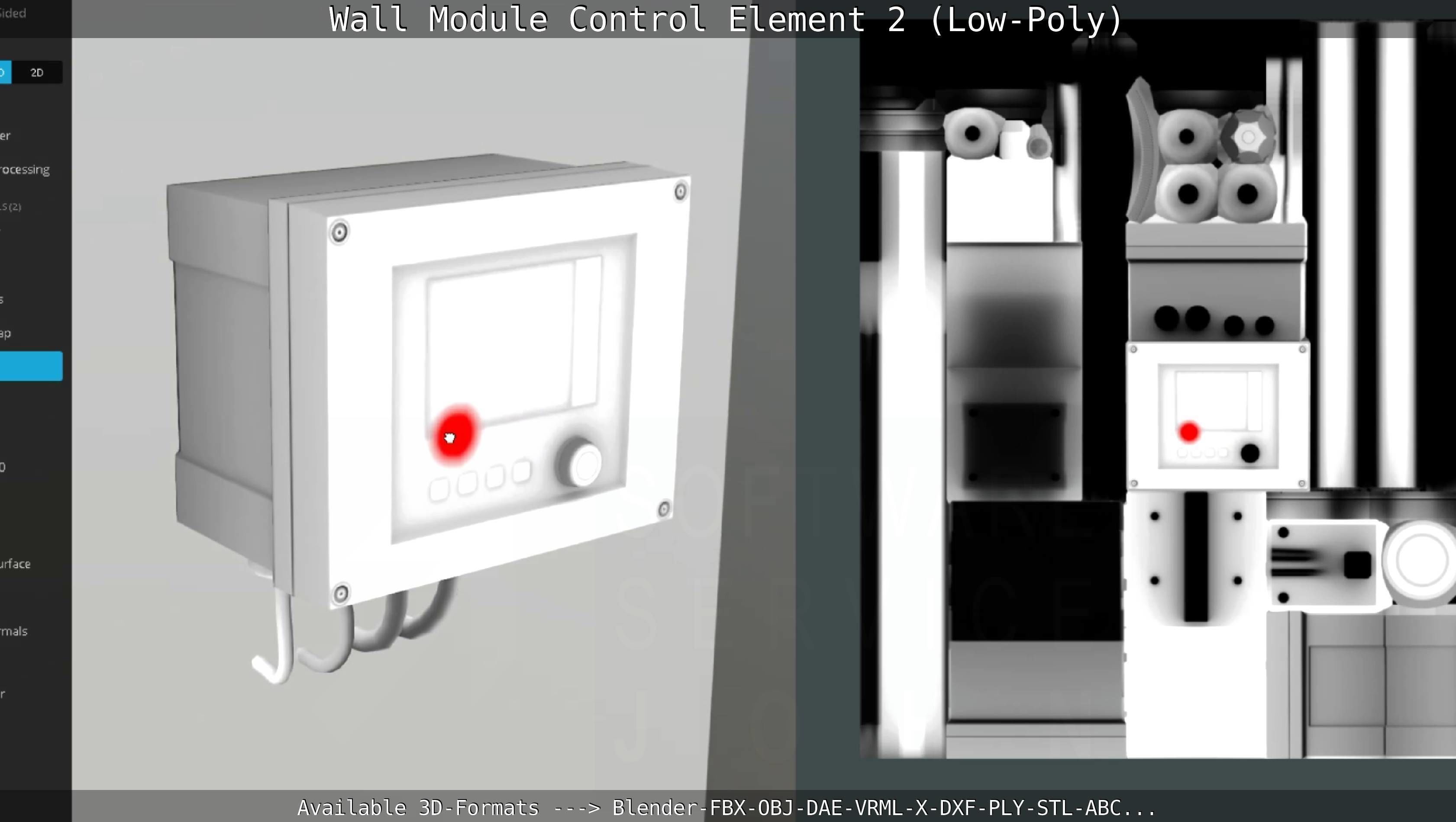 Wall Module Control Element 2 - Low-Poly Low-poly 3D model_74