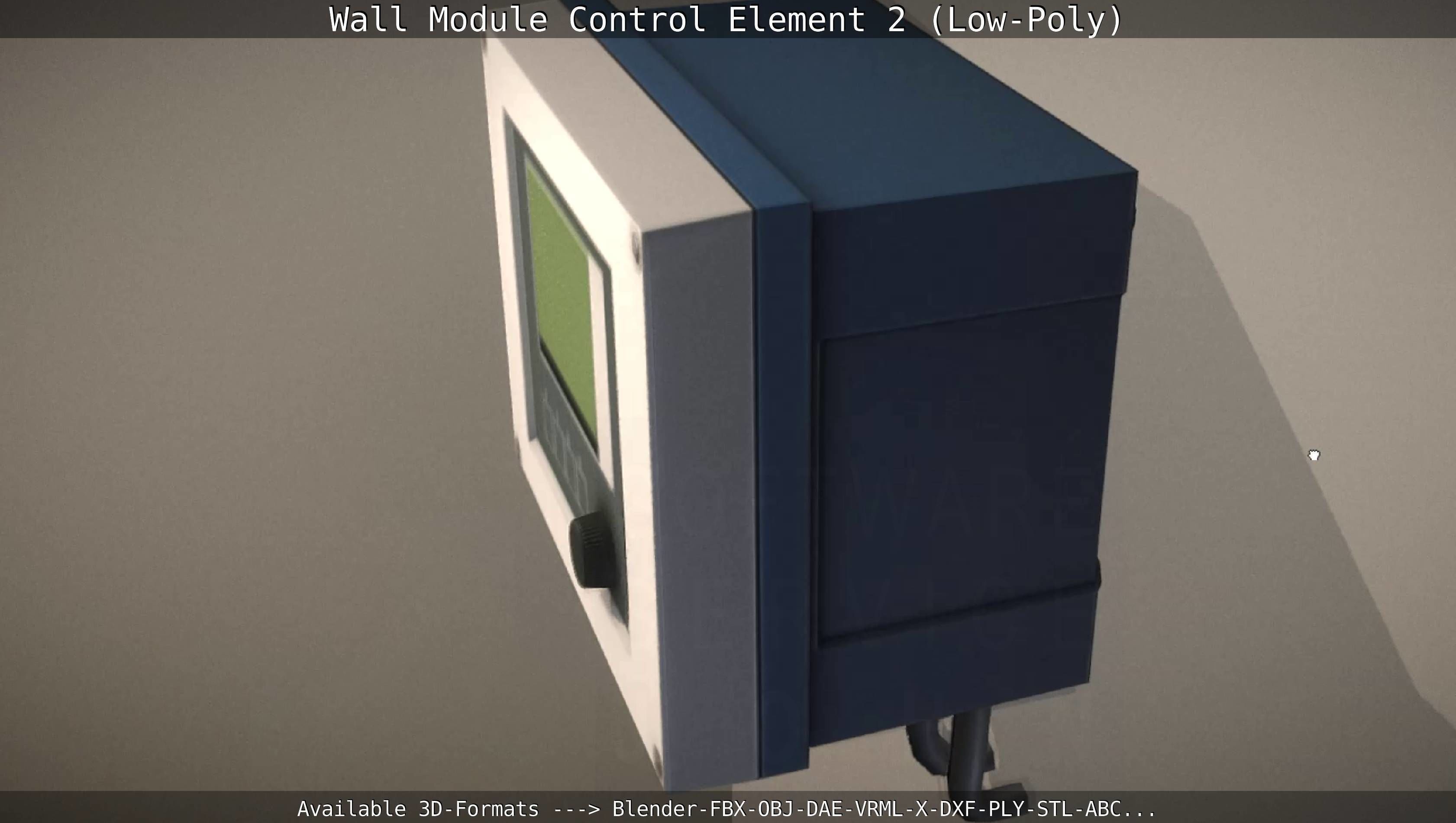 Wall Module Control Element 2 - Low-Poly Low-poly 3D model_9