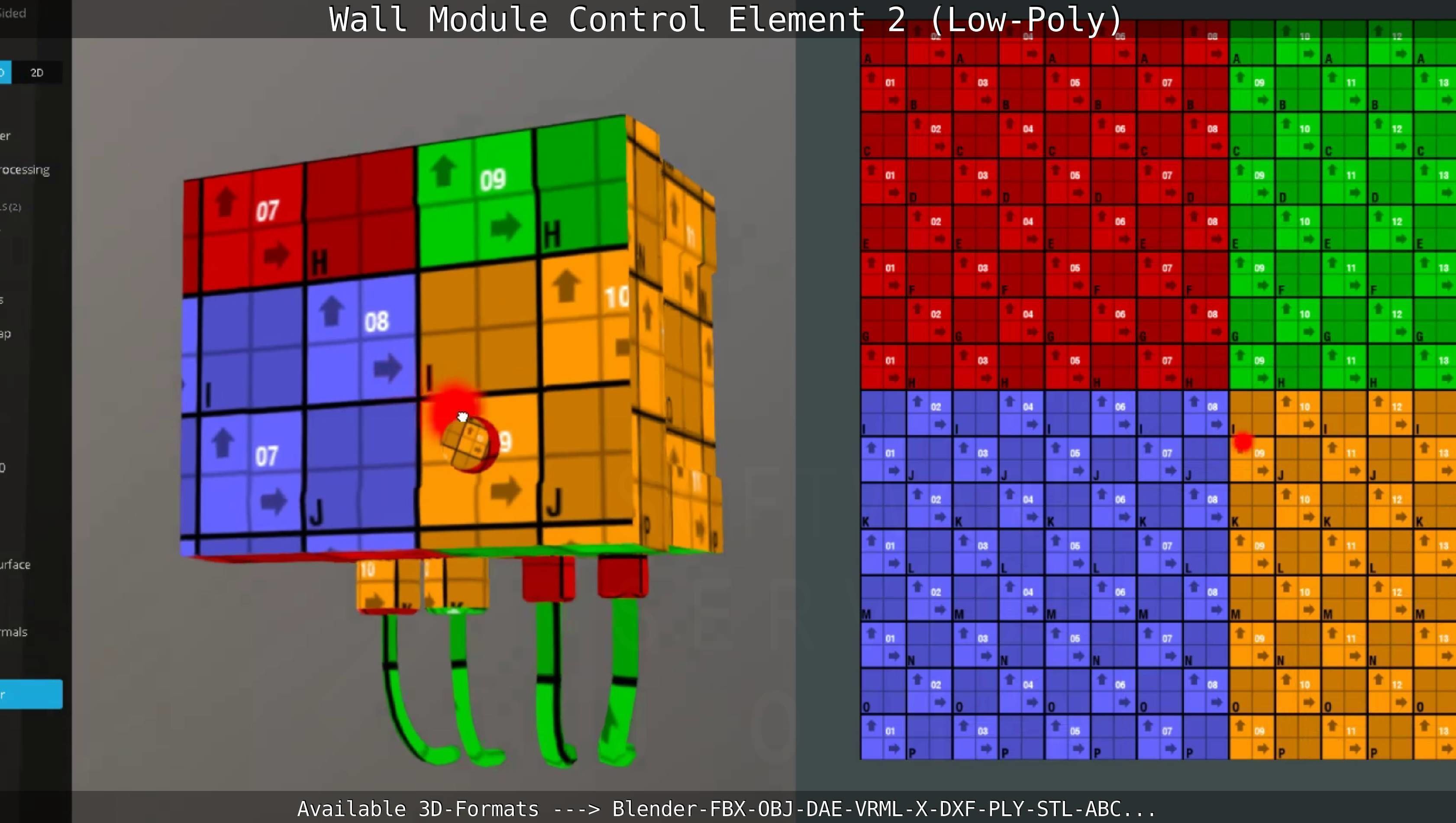 Wall Module Control Element 2 - Low-Poly Low-poly 3D model_80