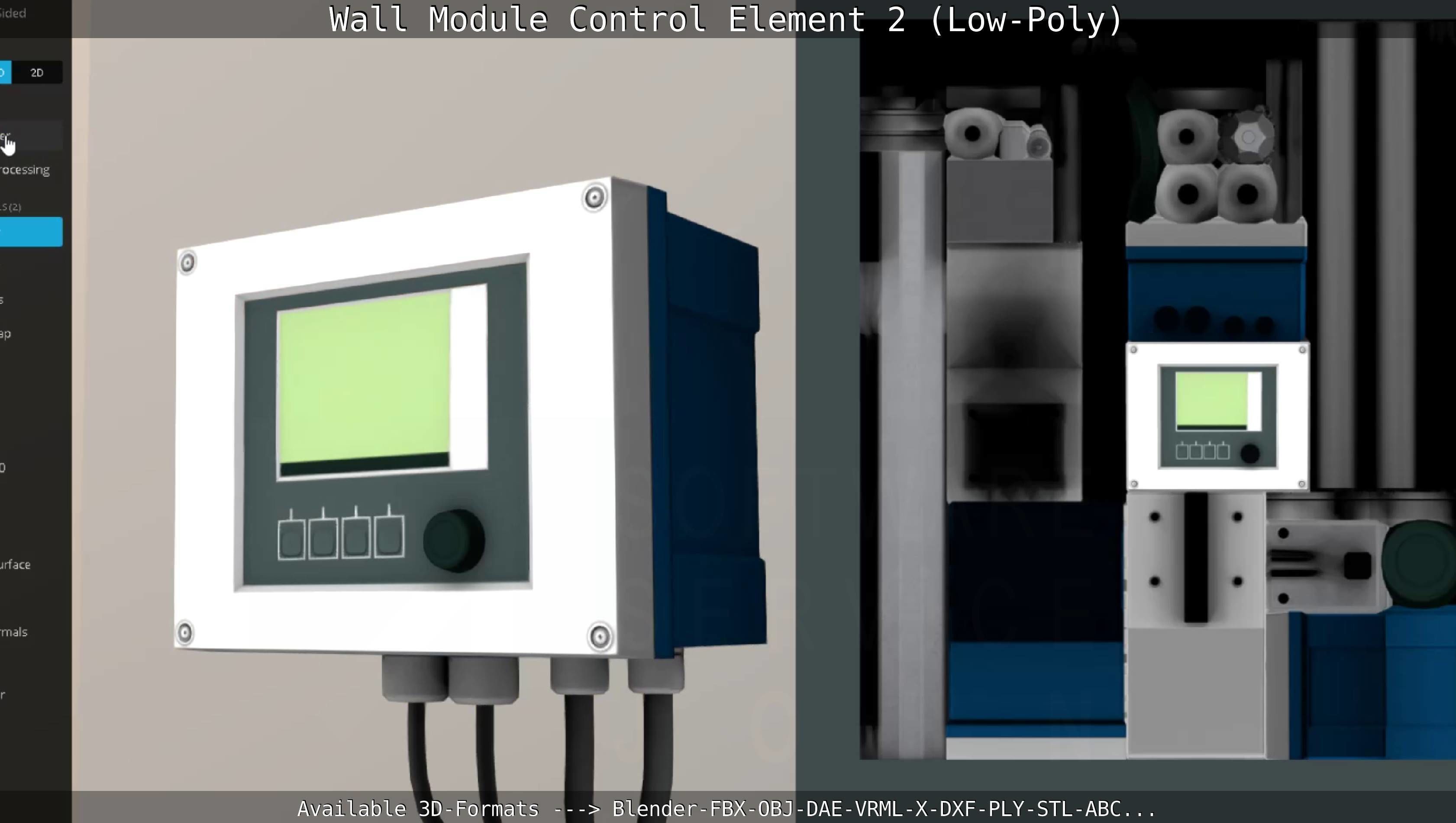 Wall Module Control Element 2 - Low-Poly Low-poly 3D model_52