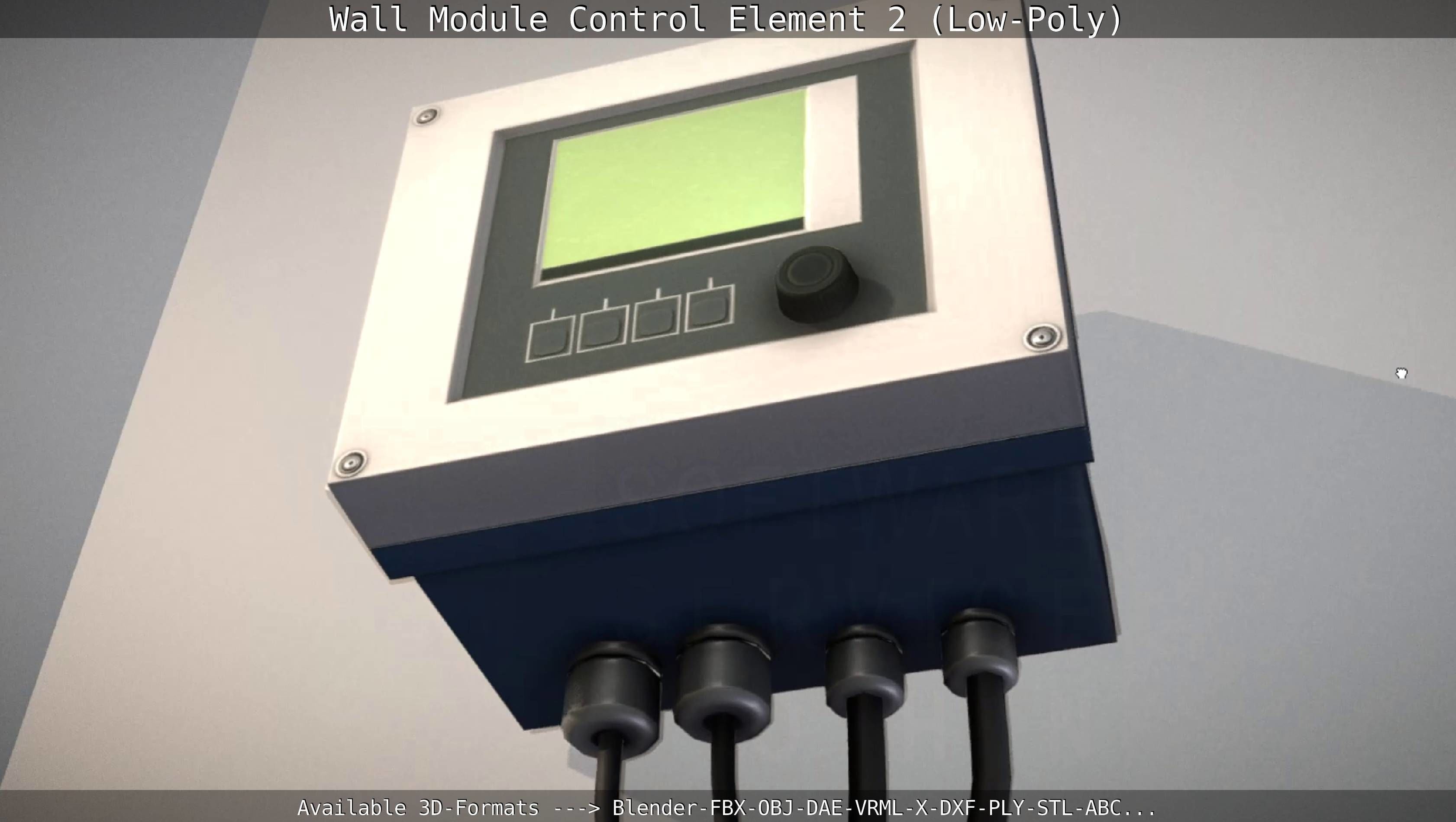 Wall Module Control Element 2 - Low-Poly Low-poly 3D model_11