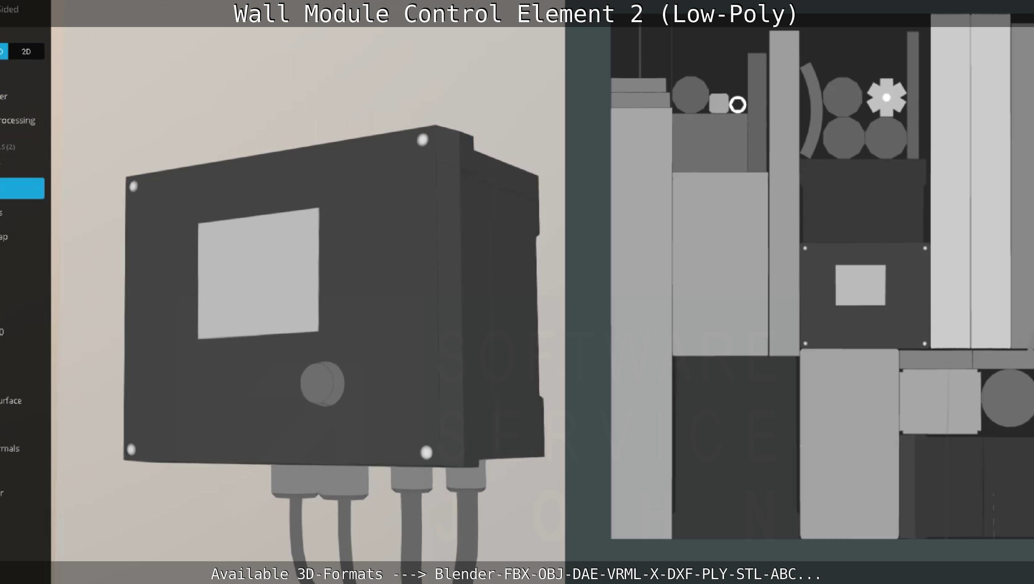 Wall Module Control Element 2 - Low-Poly Low-poly 3D model_57