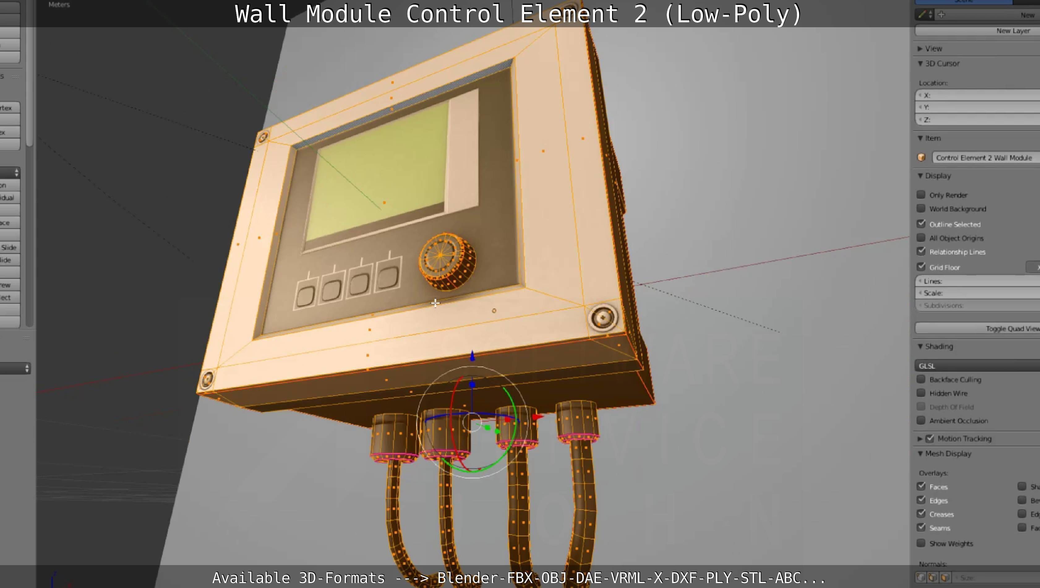 Wall Module Control Element 2 - Low-Poly Low-poly 3D model_97