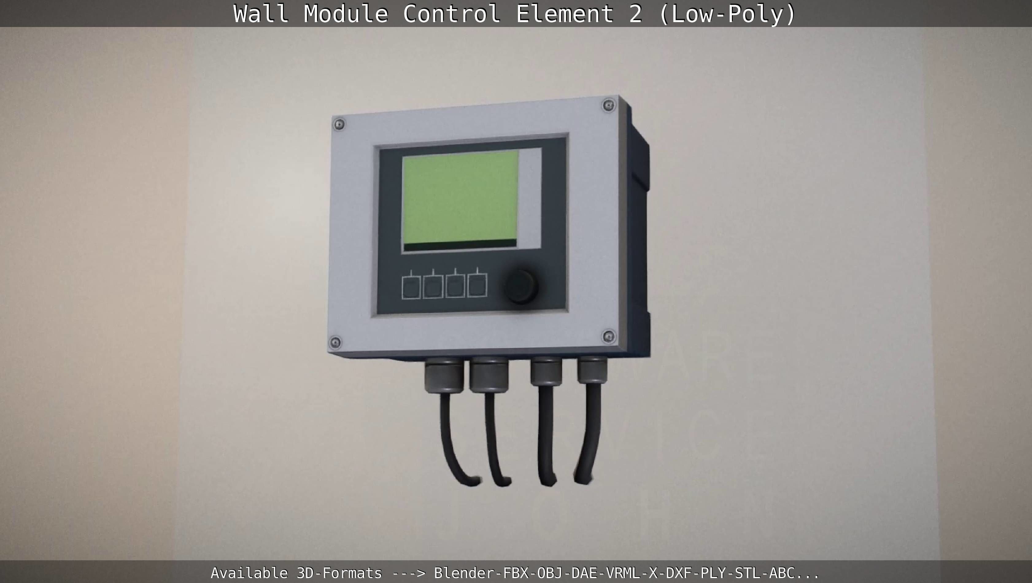 Wall Module Control Element 2 - Low-Poly Low-poly 3D model_41