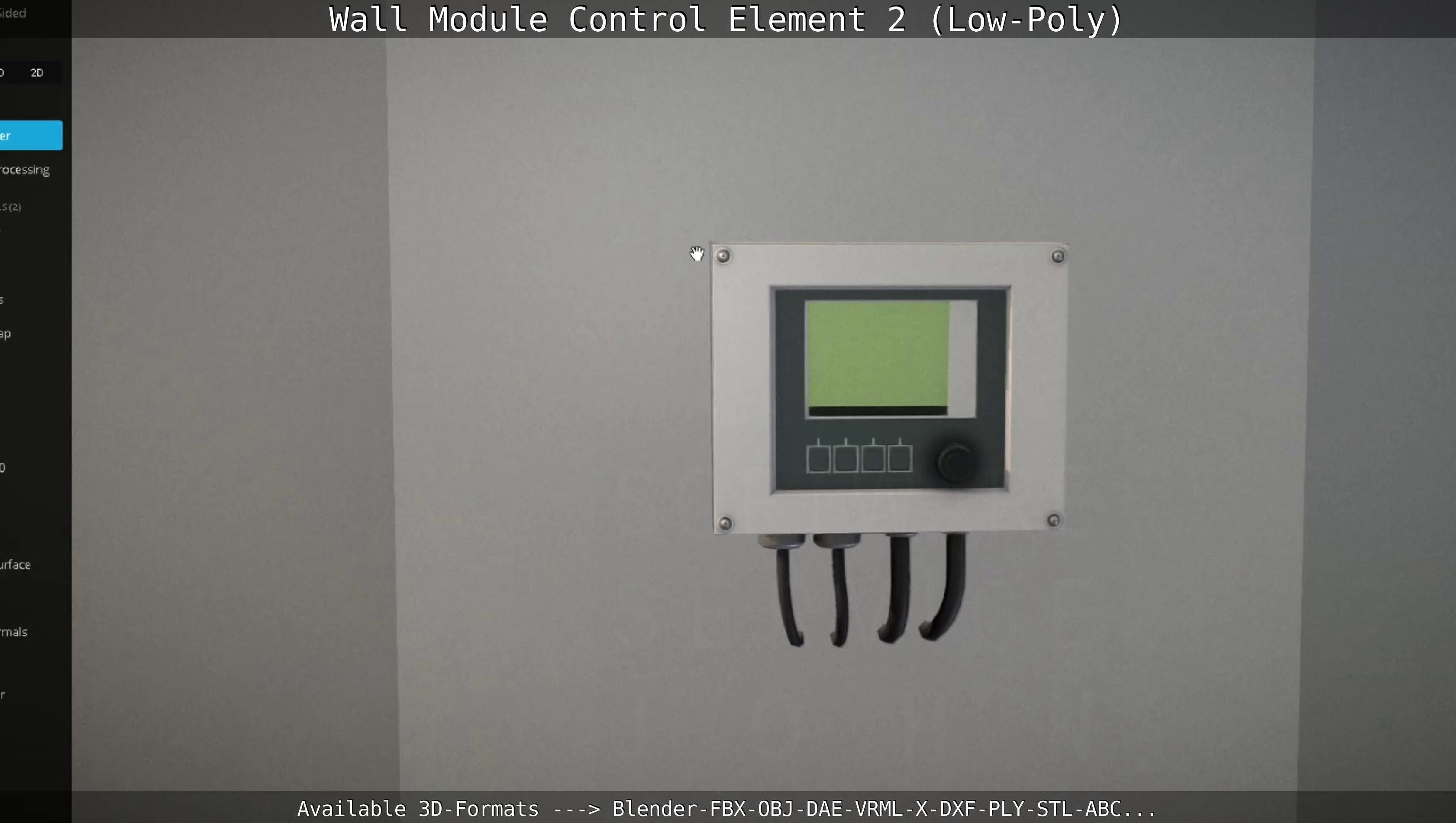 Wall Module Control Element 2 - Low-Poly Low-poly 3D model_86
