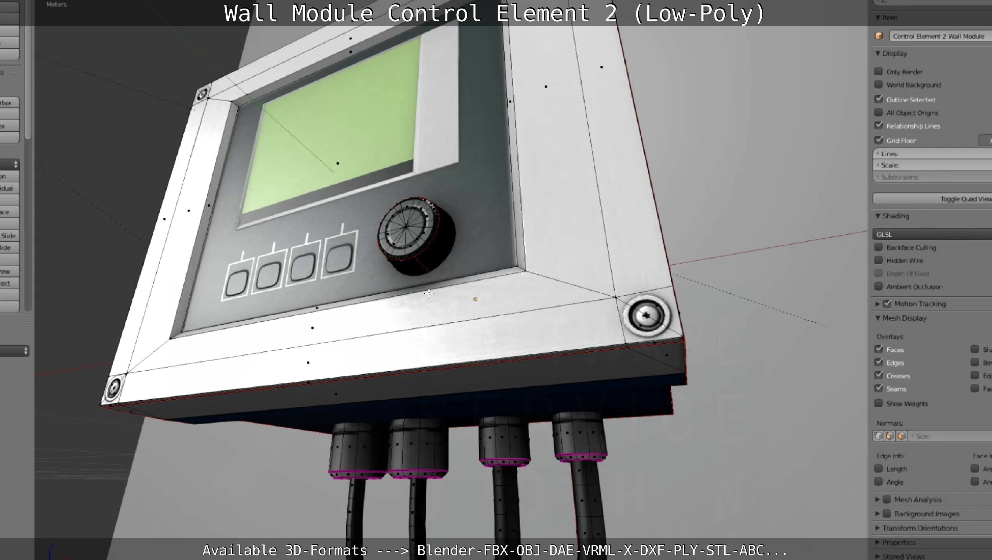 Wall Module Control Element 2 - Low-Poly Low-poly 3D model_96