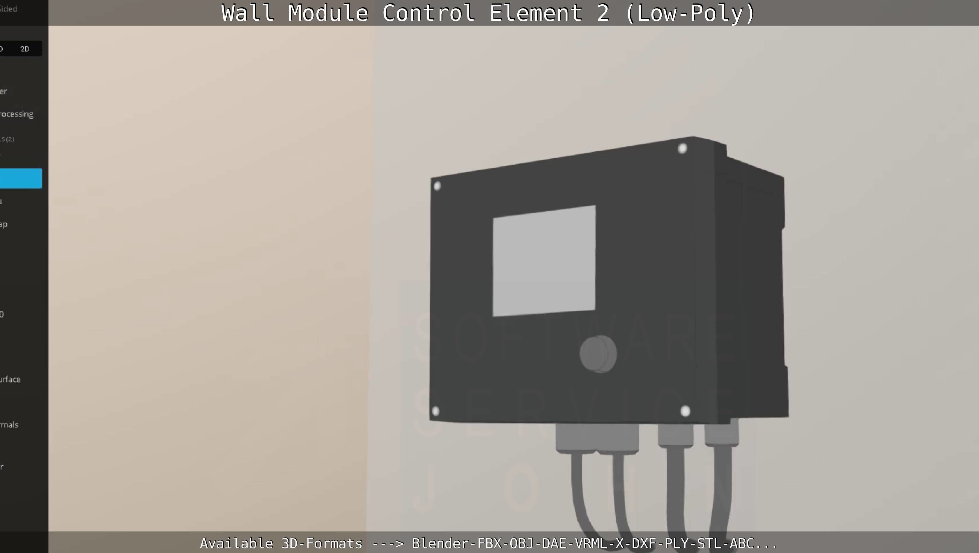 Wall Module Control Element 2 - Low-Poly Low-poly 3D model_48